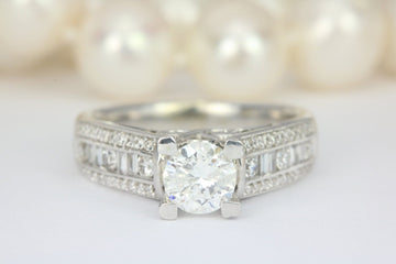 1.66tcw 14K Contemporary Diamond Engagement Ring