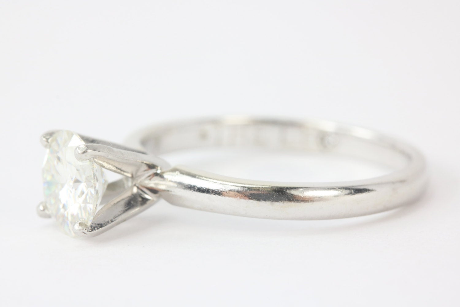 1.0 Carat Diamond Solitaire Engagement Ring Platinum & Gold