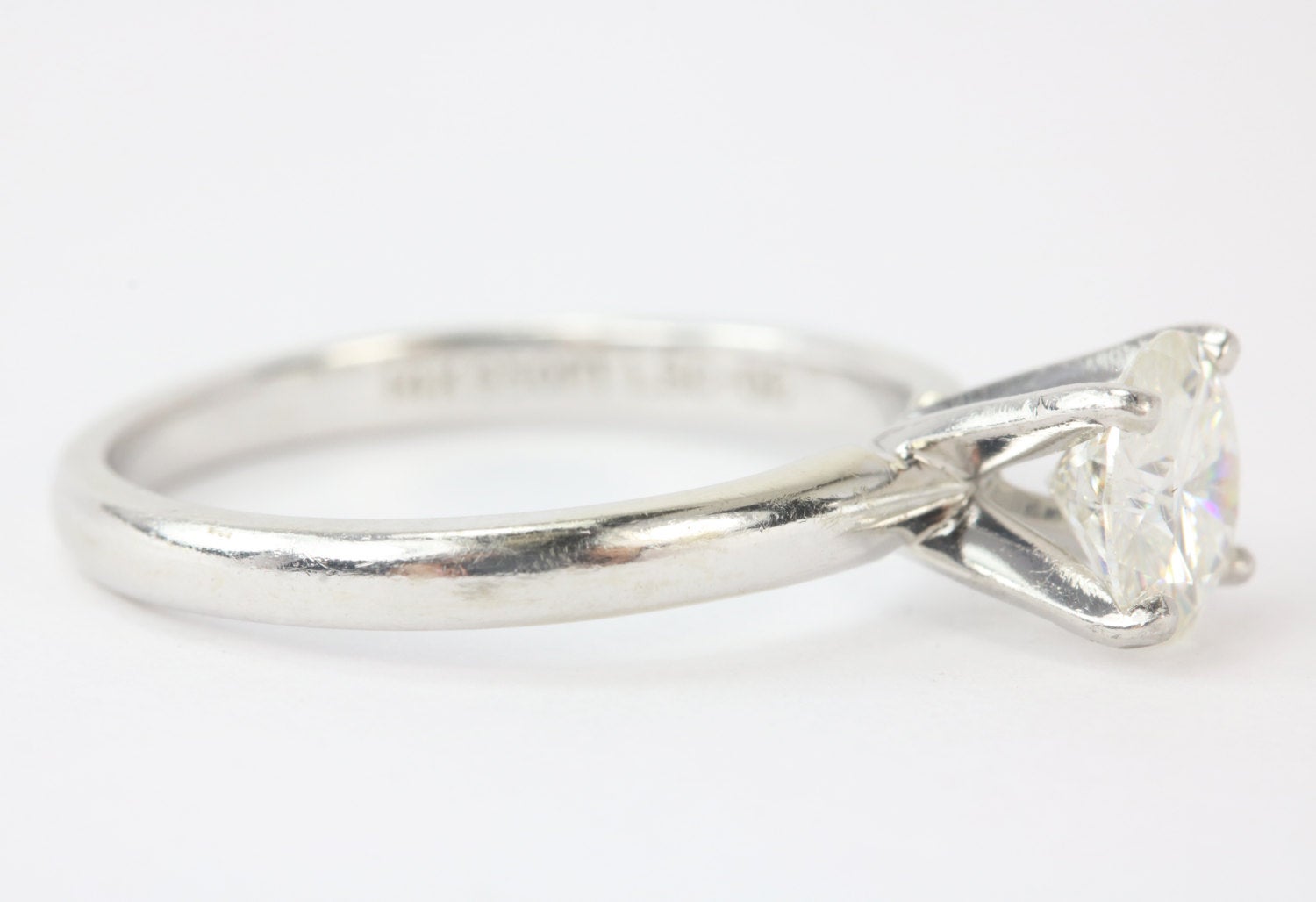 1.0 Carat Diamond Solitaire Engagement Ring Platinum & Gold