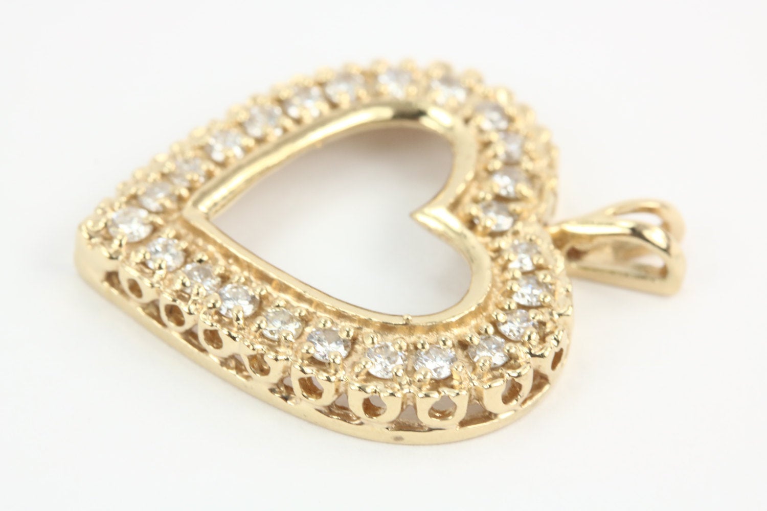 1/2tcw Diamond Heart Pendant Anniversary Gift Yellow Gold