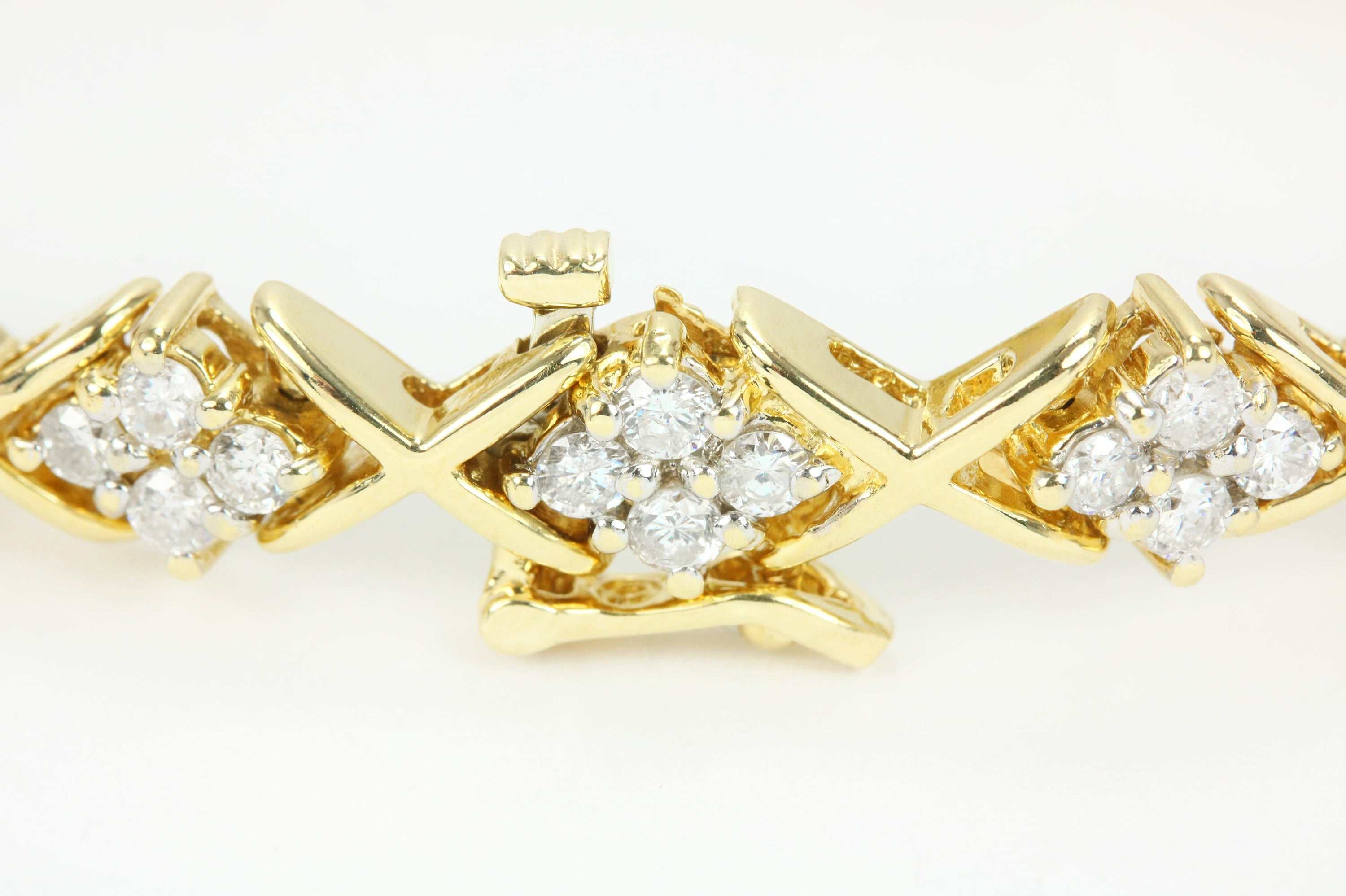 2.65tcw Diamond Cluster Tennis Bracelet 14K Gold