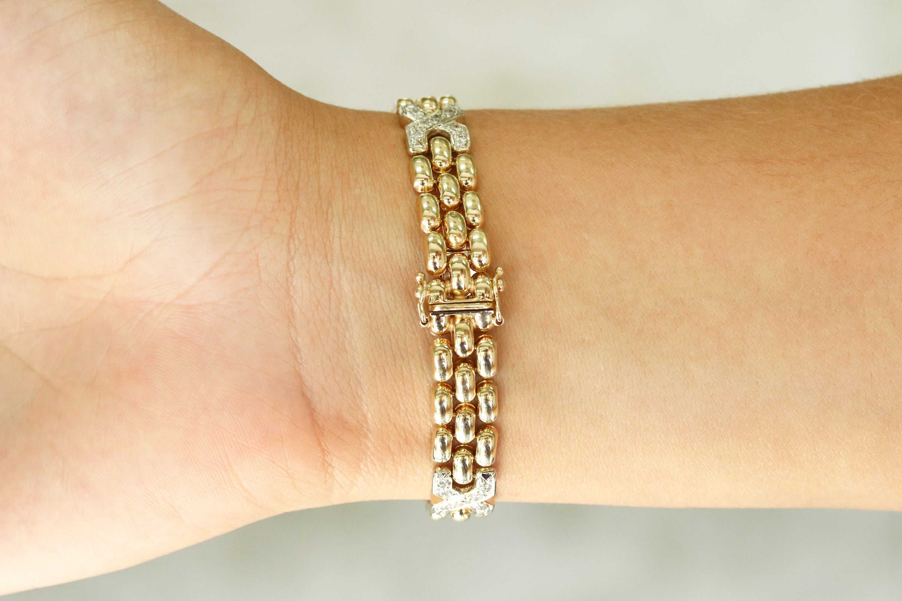 1.15tcw Diamond "X"s Tennis Bracelet 14K