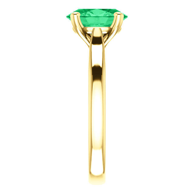 Emerald Oval Cut Solitaire Engagement
