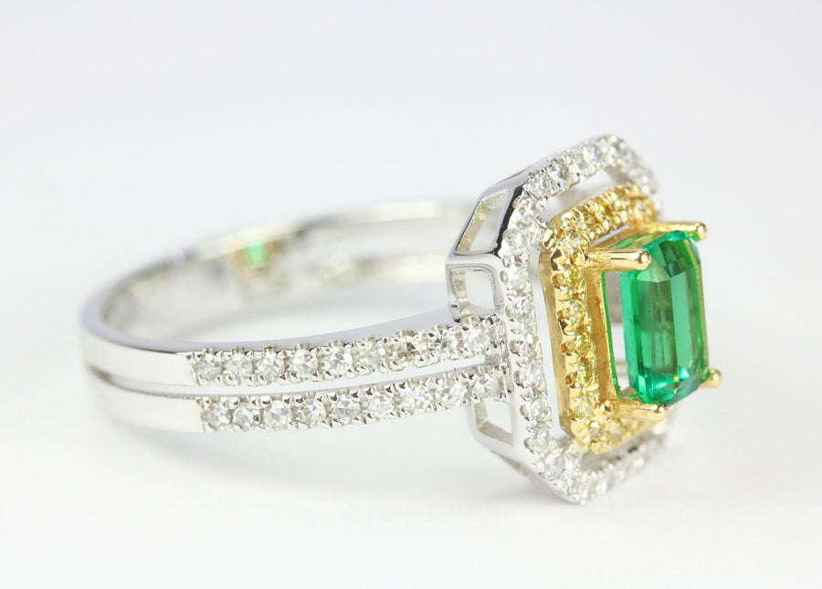 arat Emerald Cut Solitaire Gold Engagement Bracelets Yellow Gold 14K