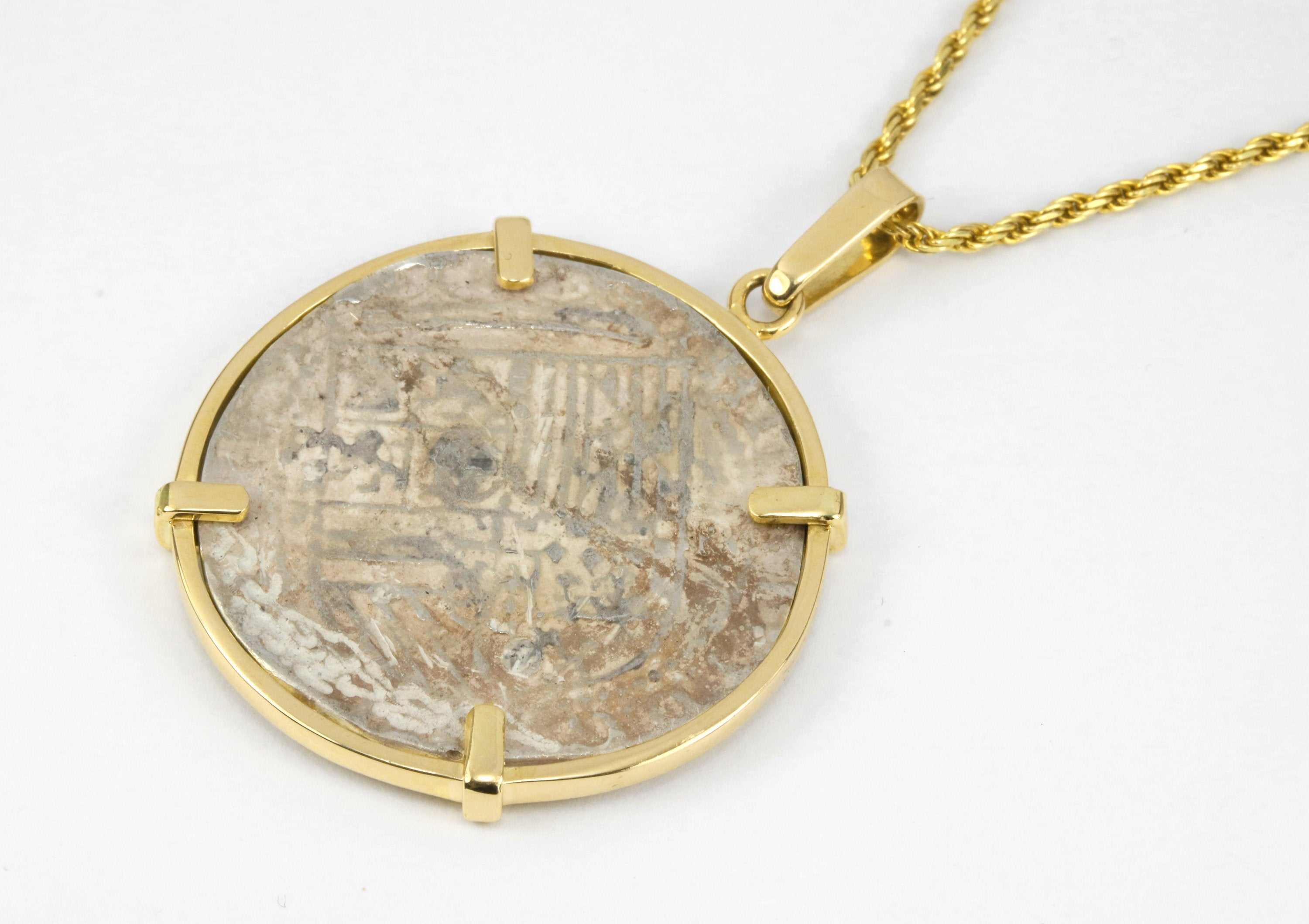 Silver Atocha Gold Bezel Necklace