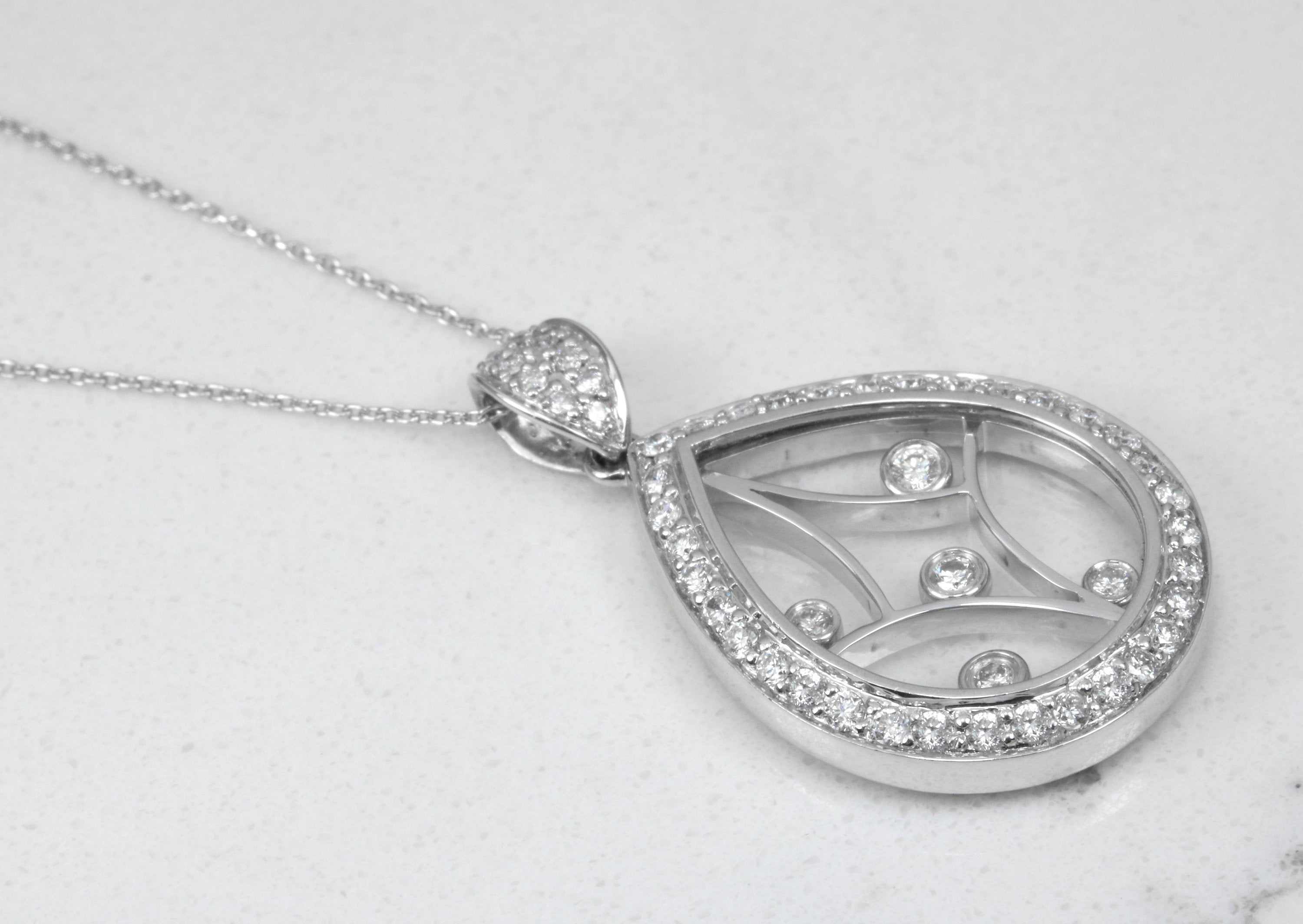 0.60pts Diamond - Camphor Glass Pendant 18K