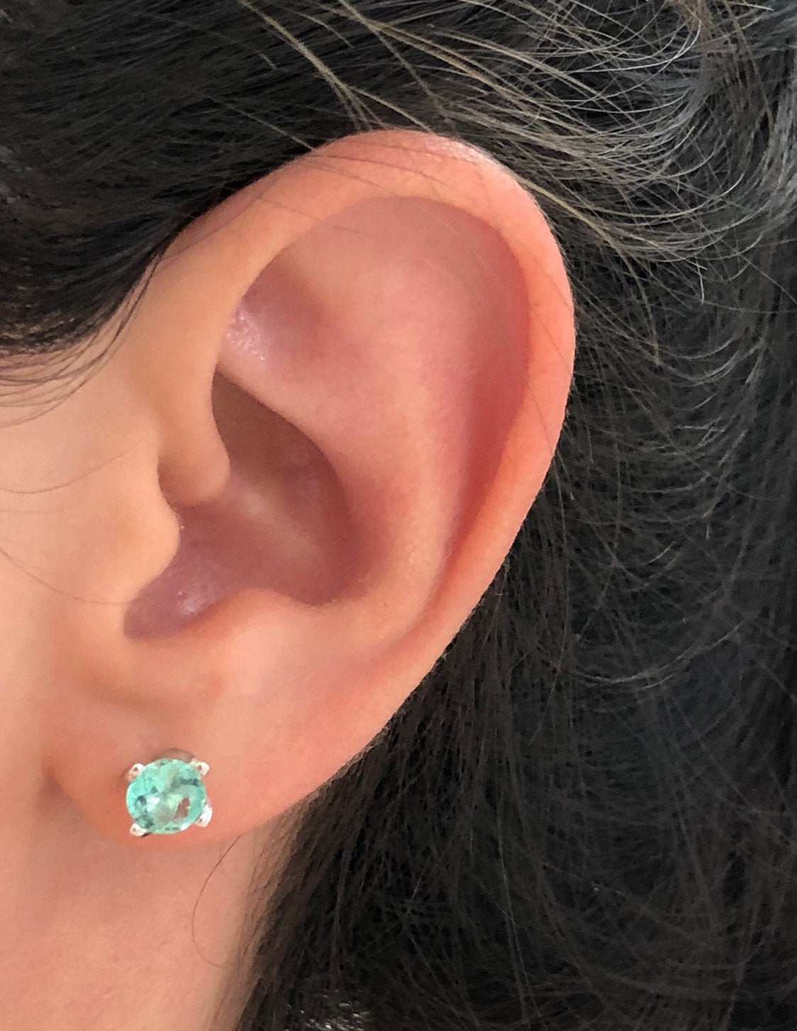 1.50tcw Round Emerald Four Prong Studs 14K