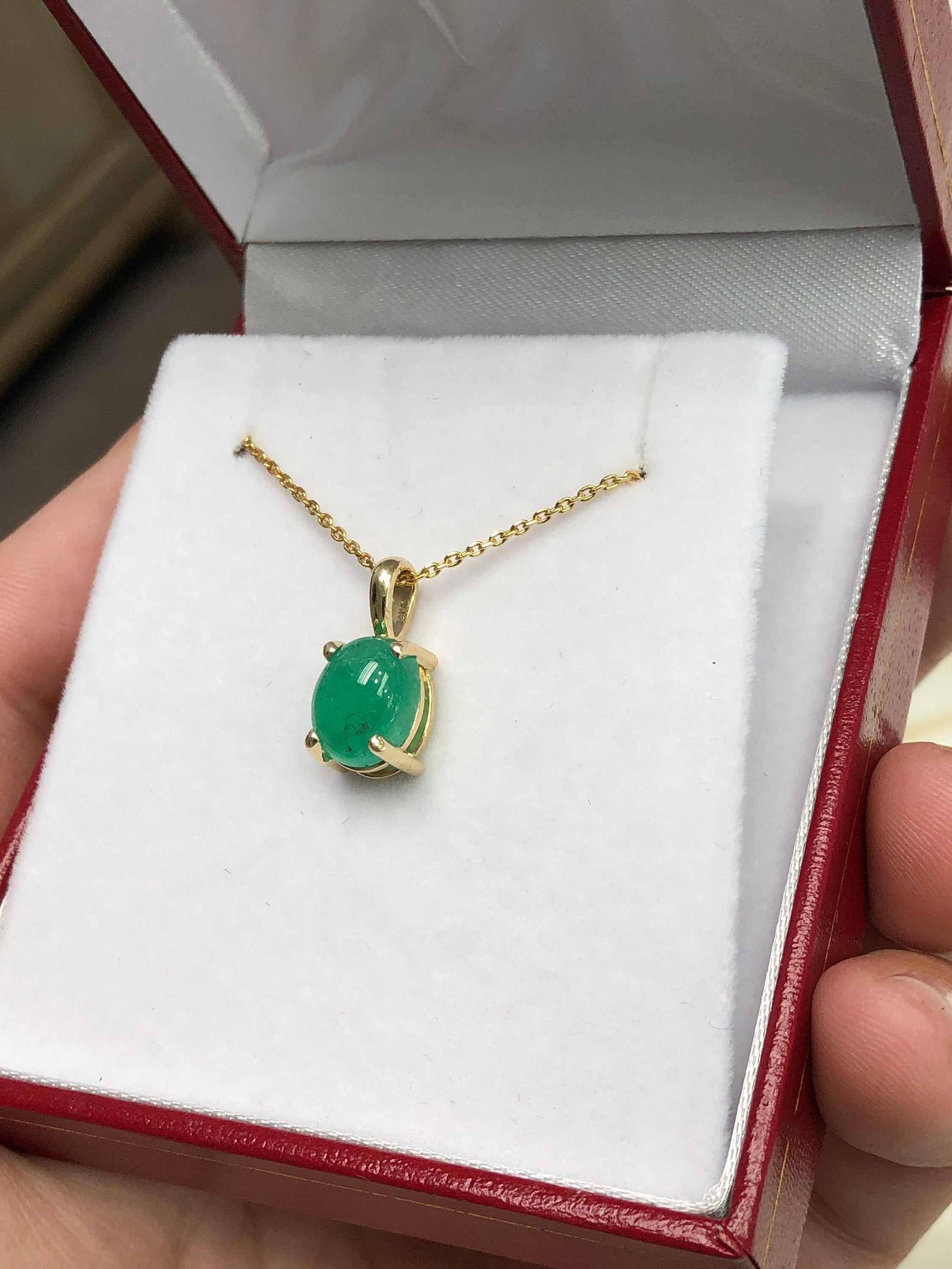 2.40tcw Natural Emerald & Diamond Accent Pear Pendant 14K