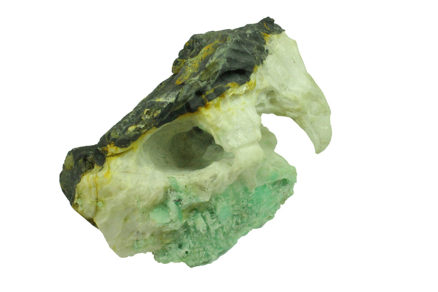 Colombian Emerald Sculpture: An Eagle Carving of Majestic Beauty