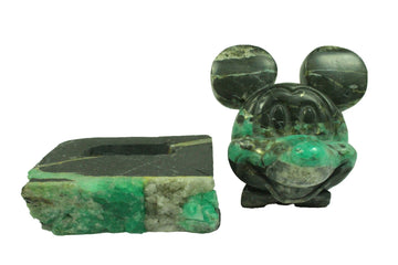 Emerald Artistry Sculpted Mickey Mouse with Colombian Emerald Base