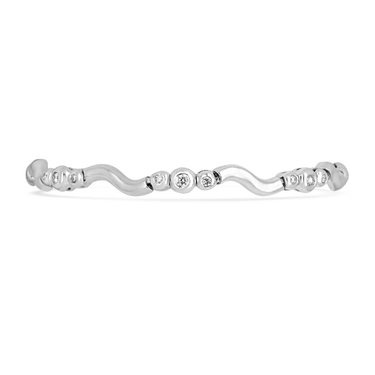 0.50tcw Modern Satin Finish Diamond Bezel Set Tennis Bracelet 14K