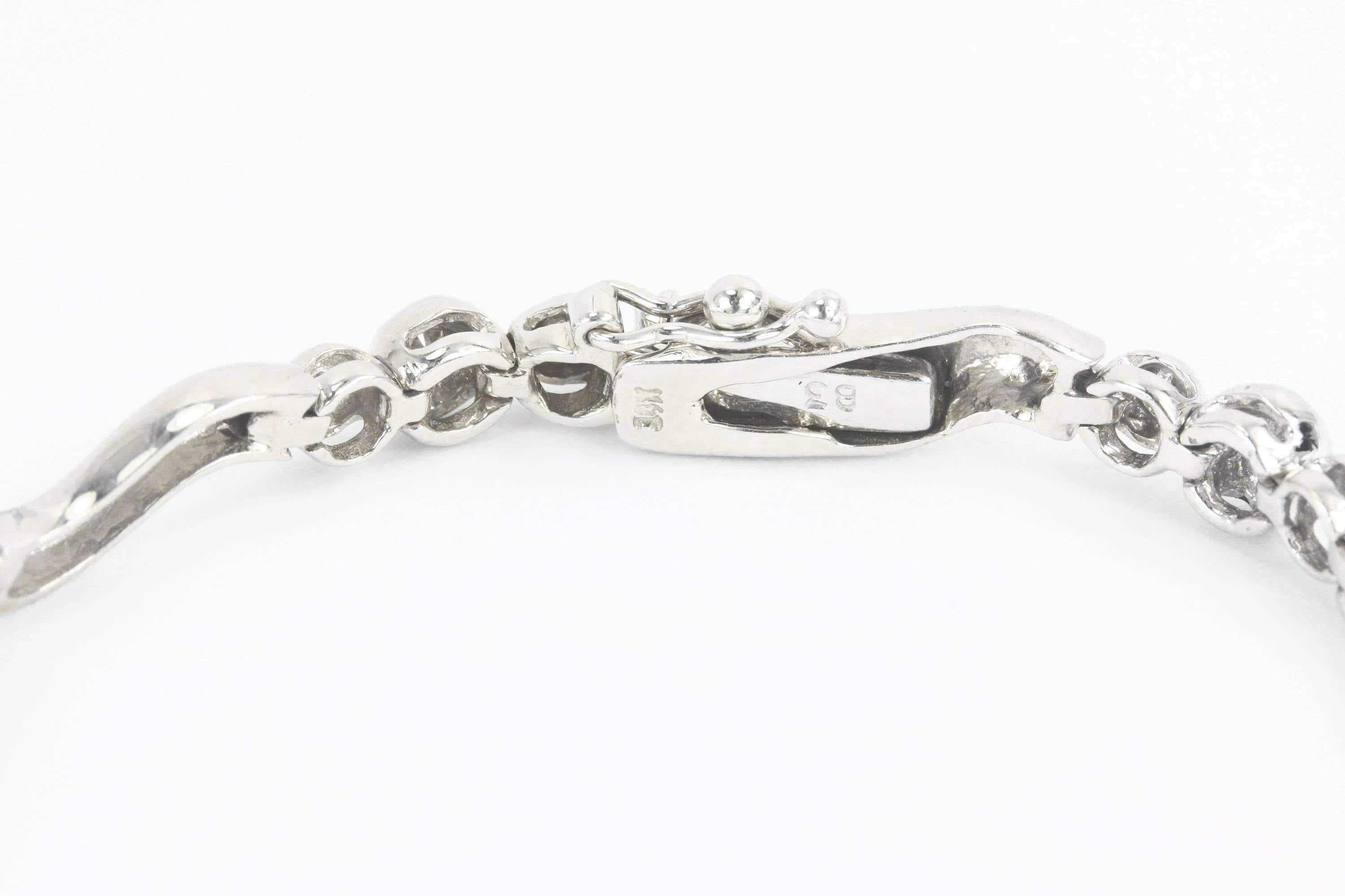 0.50tcw Modern Satin Finish Diamond Bezel Set Tennis Bracelet 14K