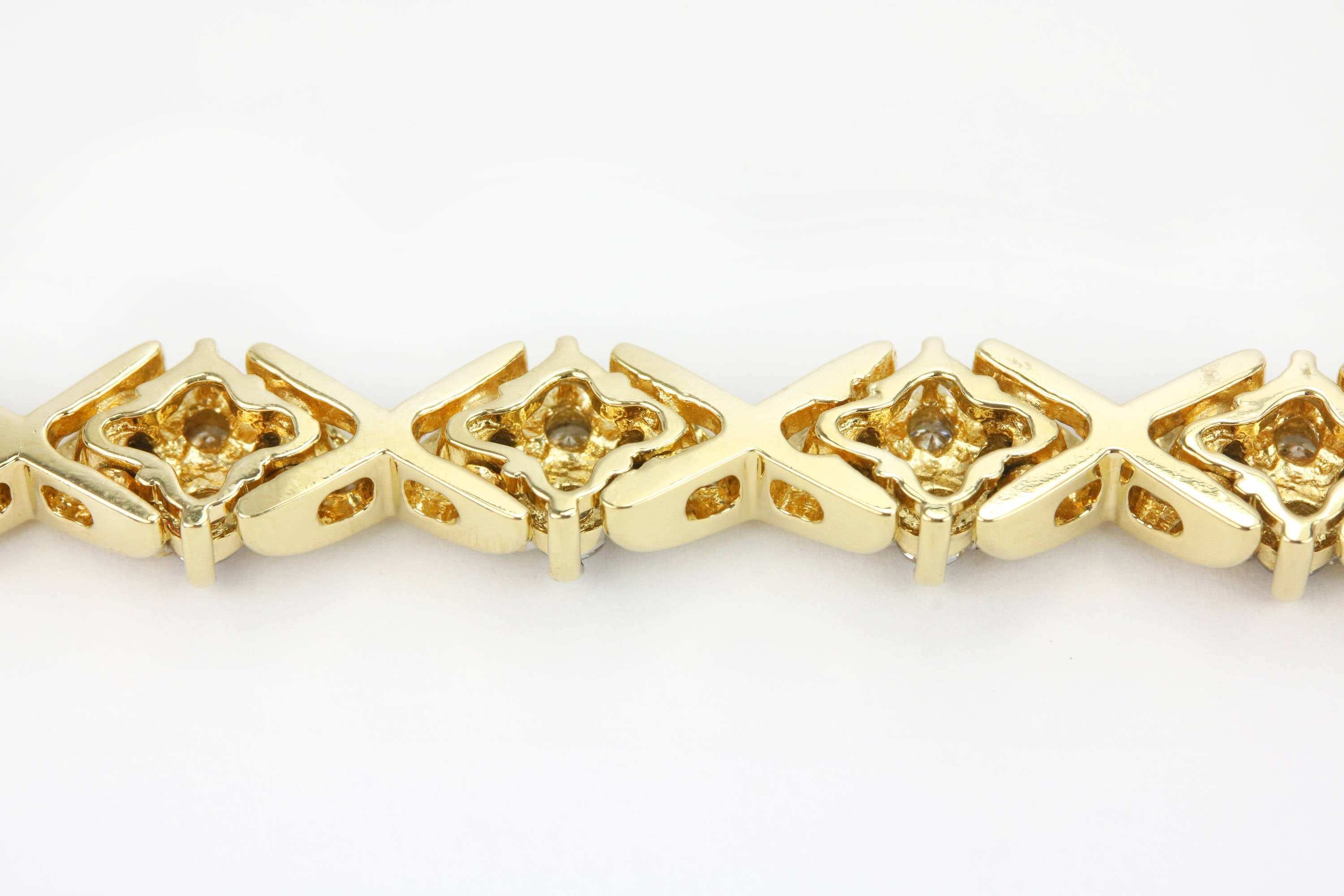 2.65tcw Diamond Cluster Tennis Bracelet 14K Gold