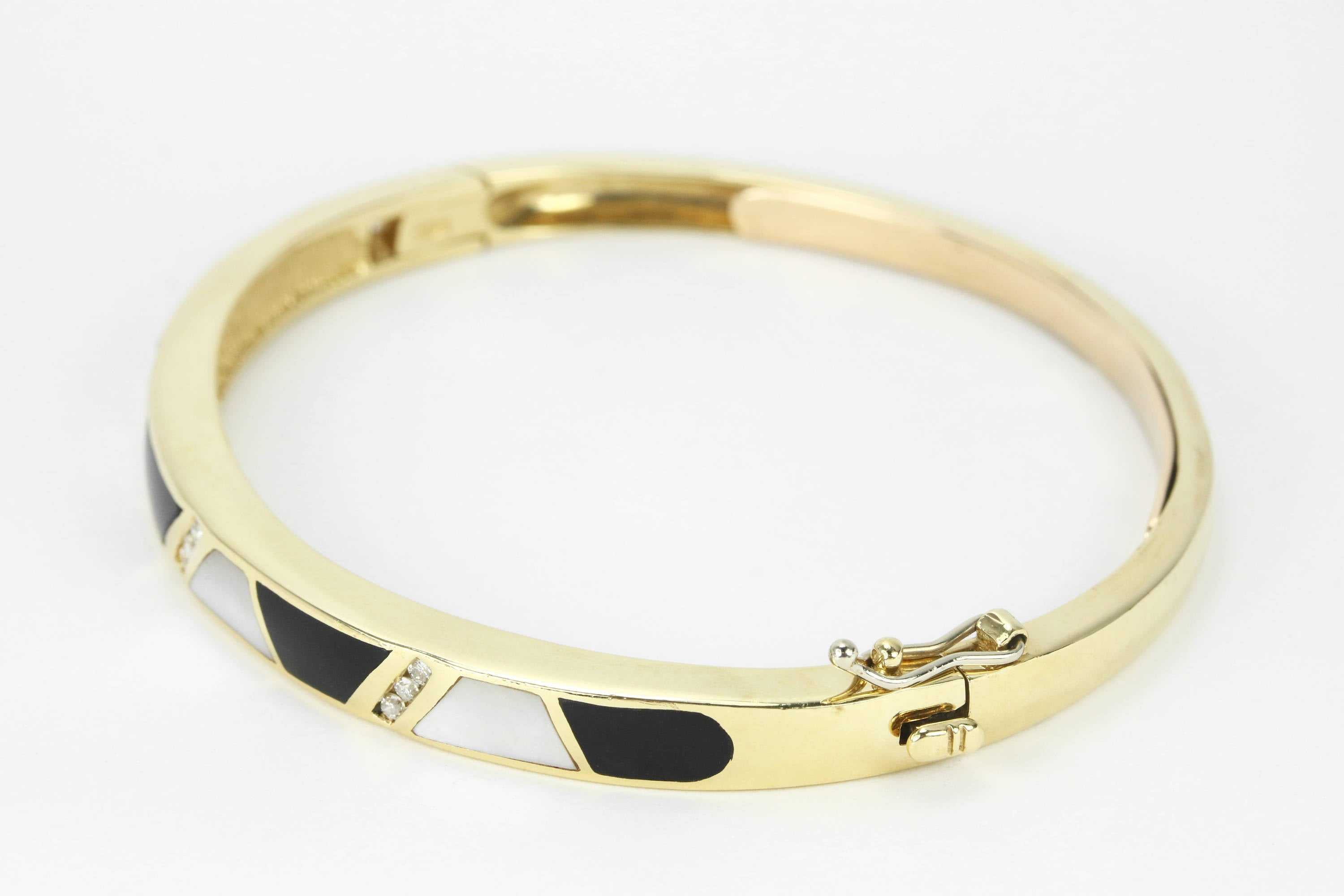 Natura Diamond, Perlmutt und schwarzer Onyx – kombinierbares Armband aus 14-karätigem Gold