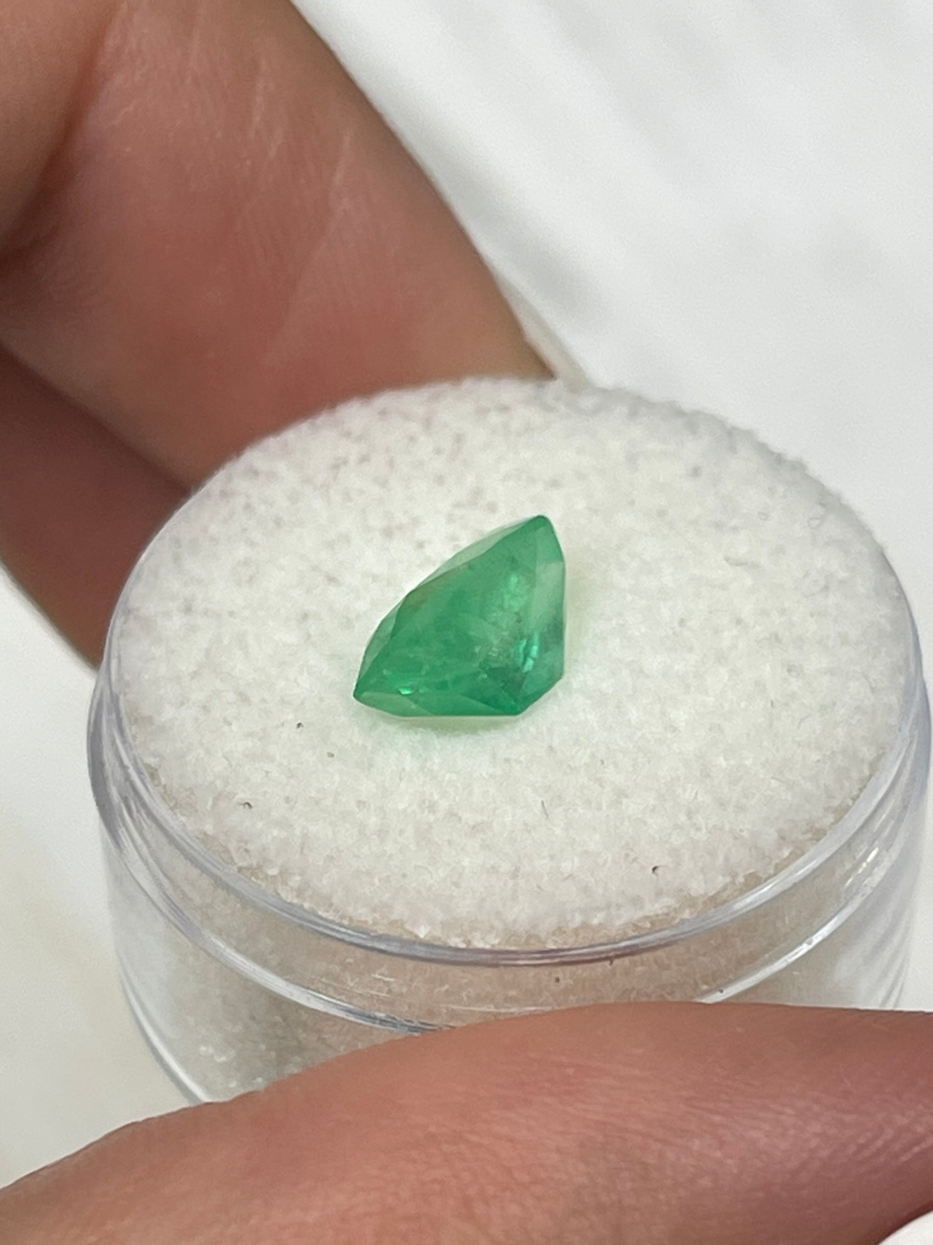 Natural 2.18 carat yellowish green oval Colombian emerald loose gemstone by JR Colombian Emeralds.
