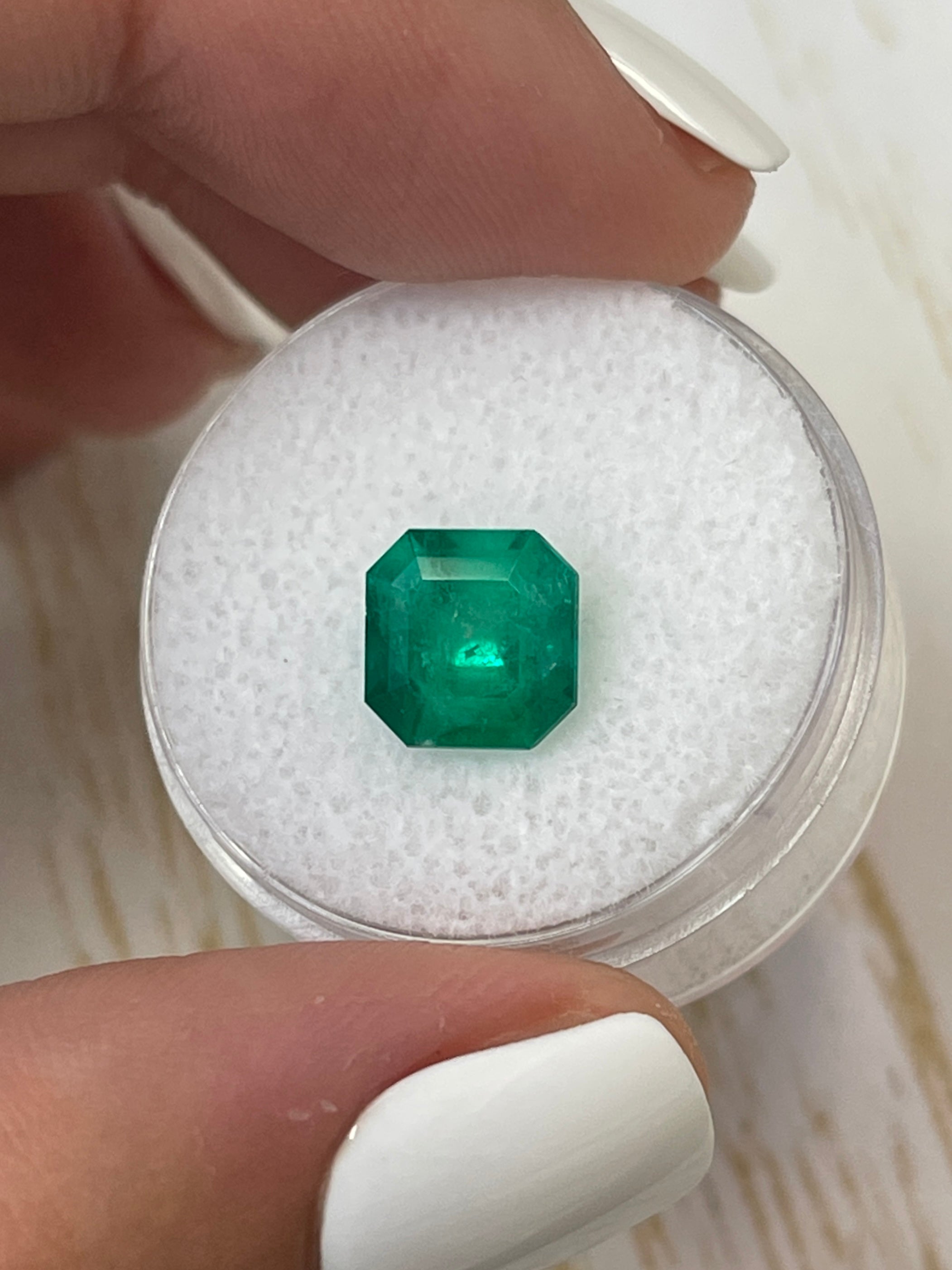 2.55 Carat Forest Muzo Green Colombian Emerald loose Asscher cut gemstone by JR Colombian Emeralds, natural and vibrant green color