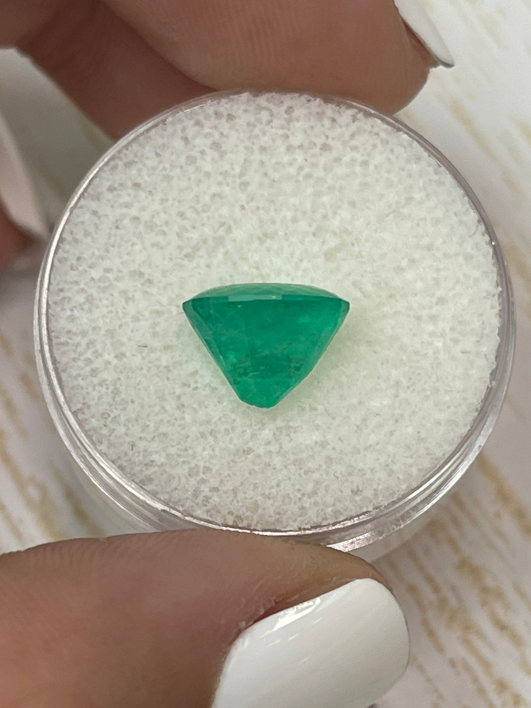 2.79 carat medium green natural Colombian emerald loose oval cut gemstone from JR Colombian Emeralds.