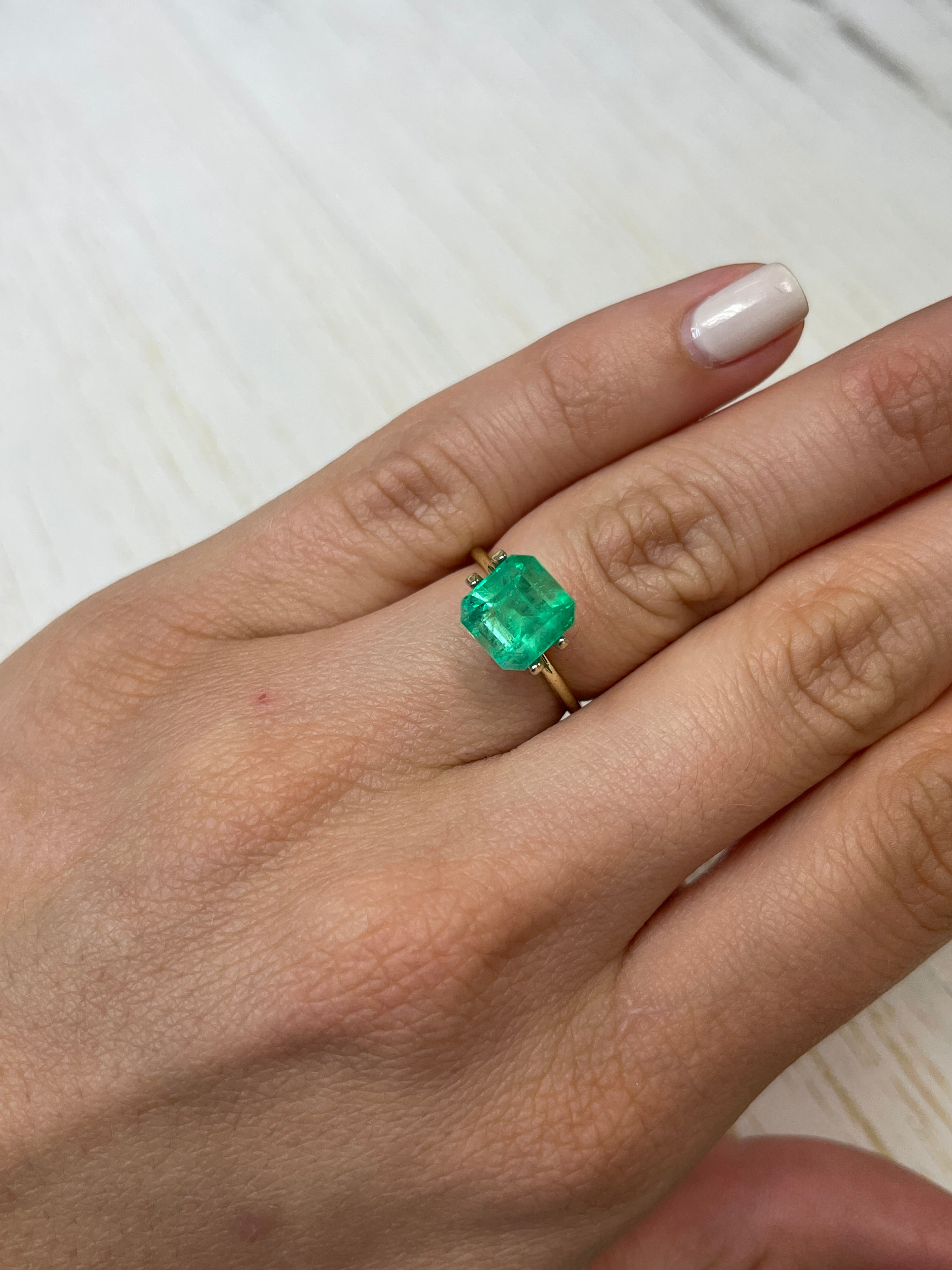 Natural 3.28 carat spring green Colombian emerald loose Asscher cut gemstone from JR Colombian Emeralds.