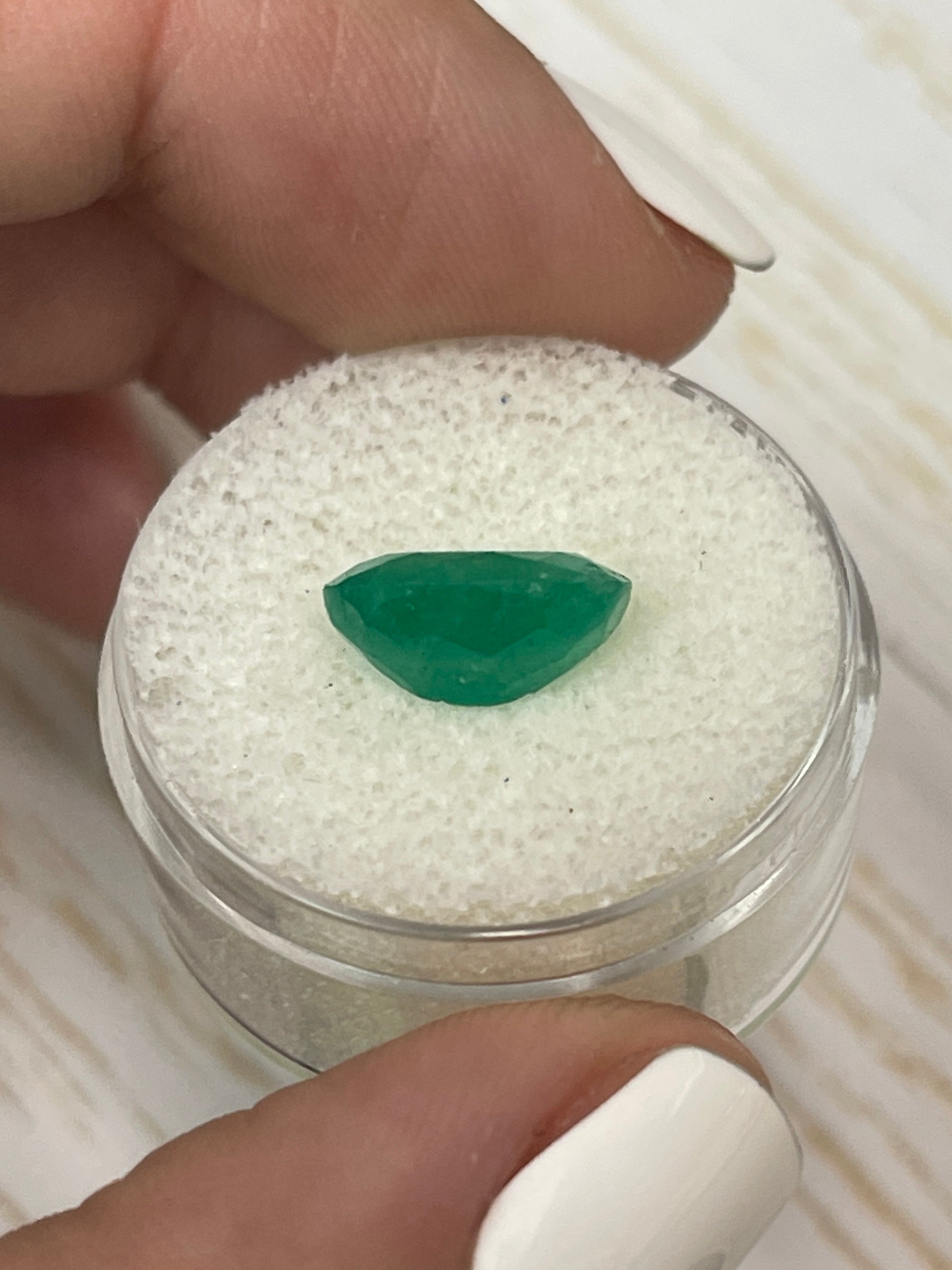 3.50 Carat rich forest green natural Colombian emerald loose oval cut from JR Colombian Emeralds.