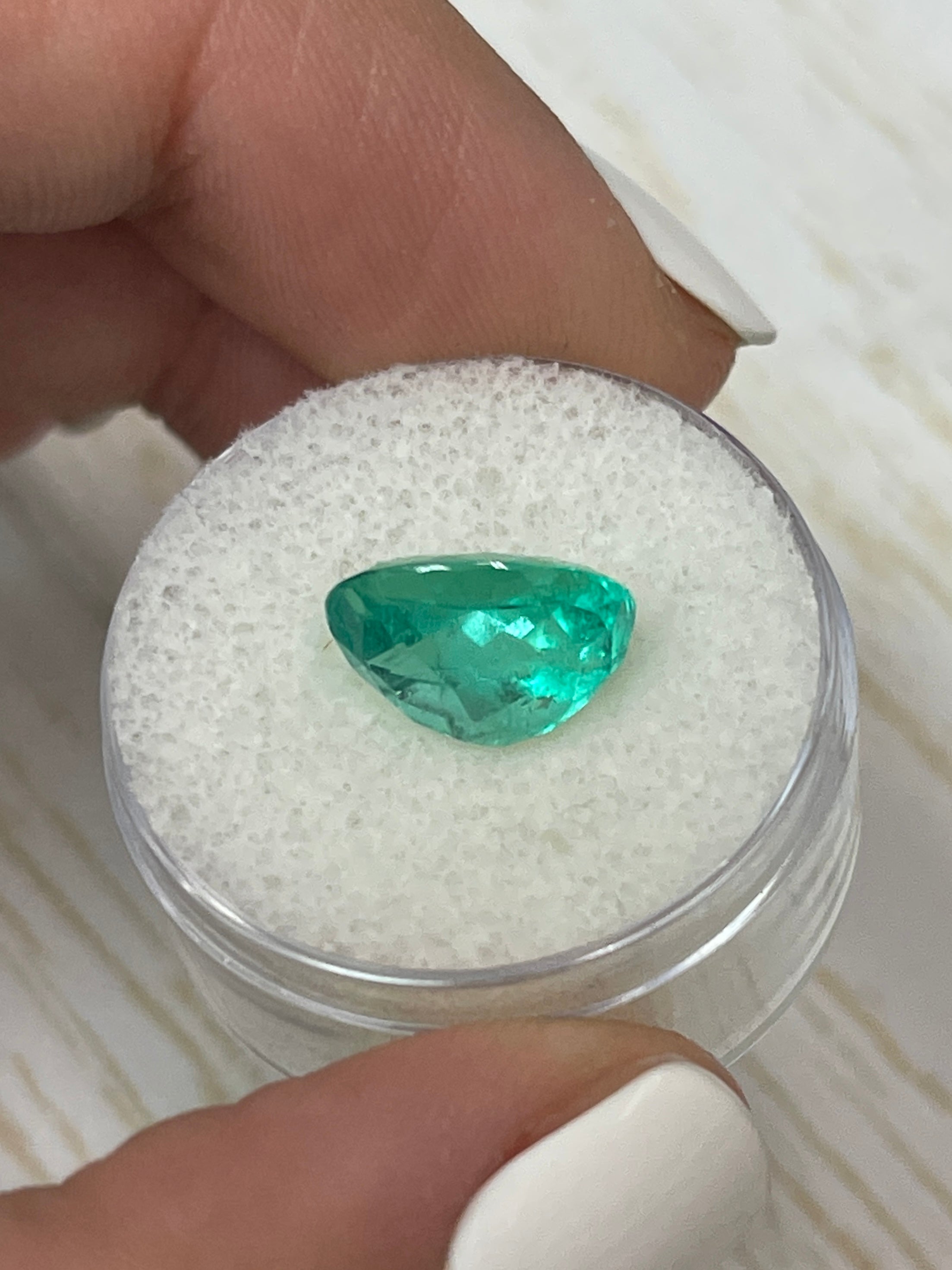 Vibrant spring green 3.86 carat natural Colombian emerald loose oval cut gemstone by JR Colombian Emeralds
