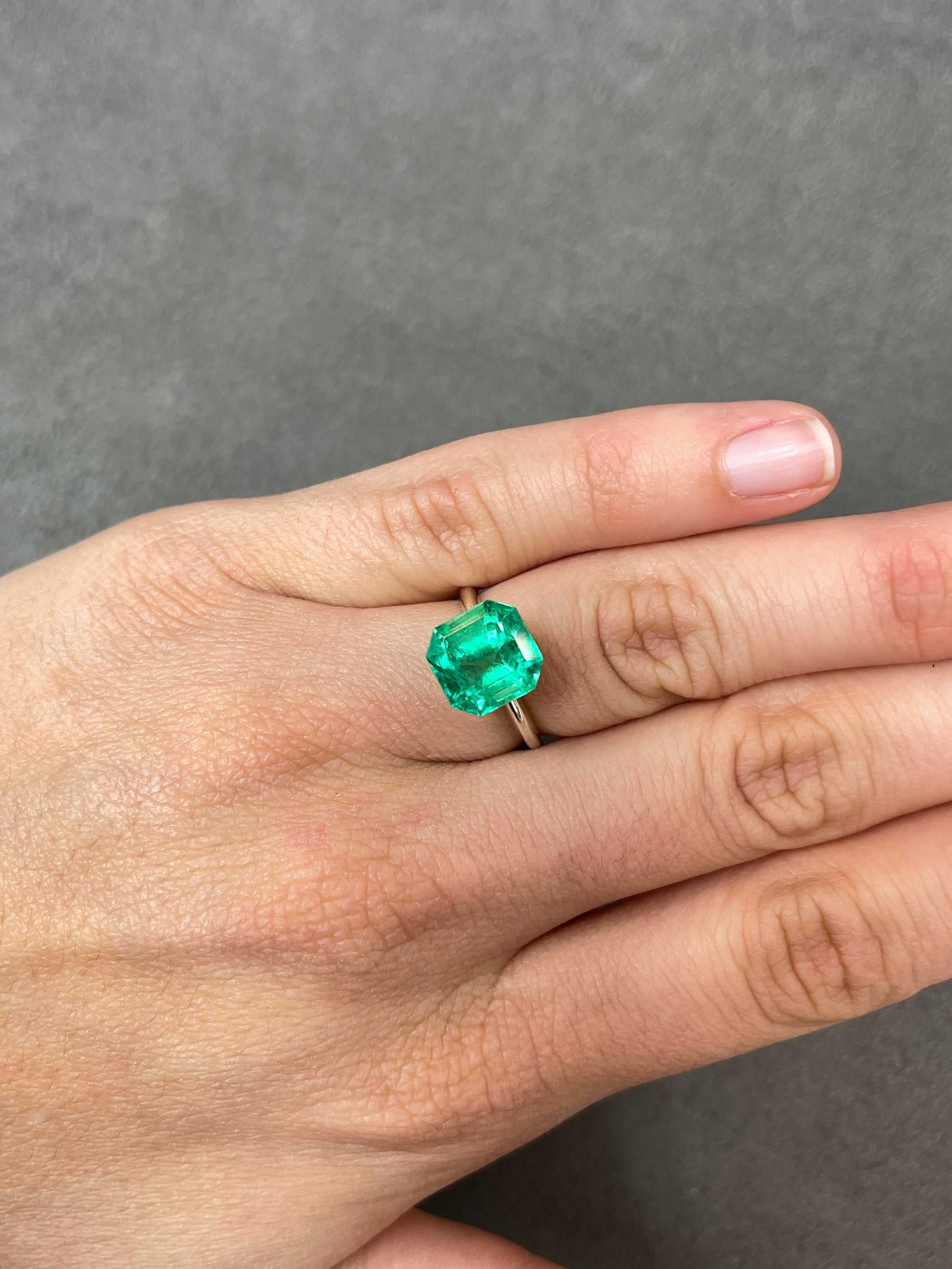 Luminous Loose Emerald - 4.75 Carat Asscher Cut from Colombia