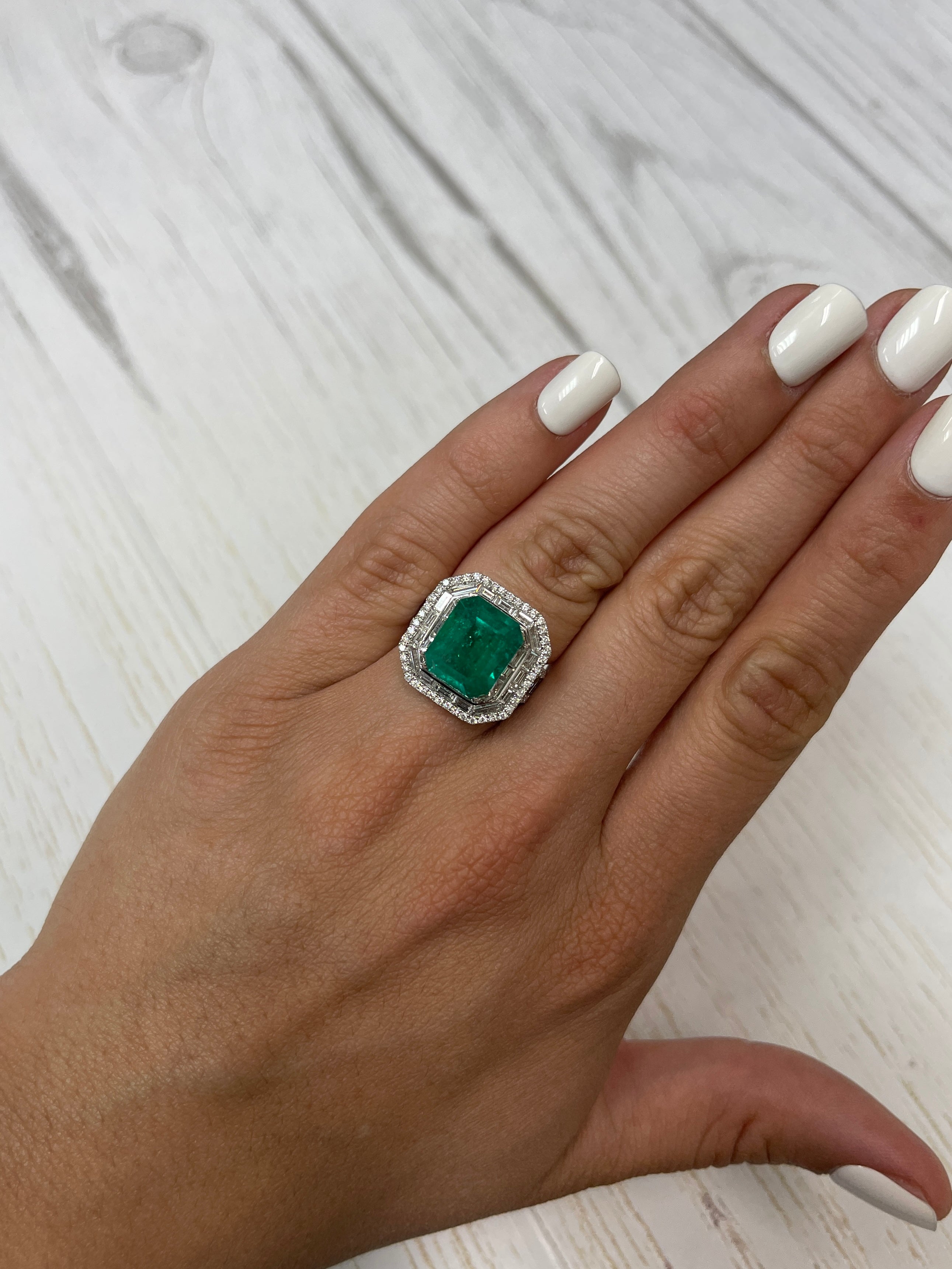 Natural 5.20 carat Colombian emerald loose gemstone, 12x10mm classic emerald cut, fine quality from JR Colombian Emeralds.