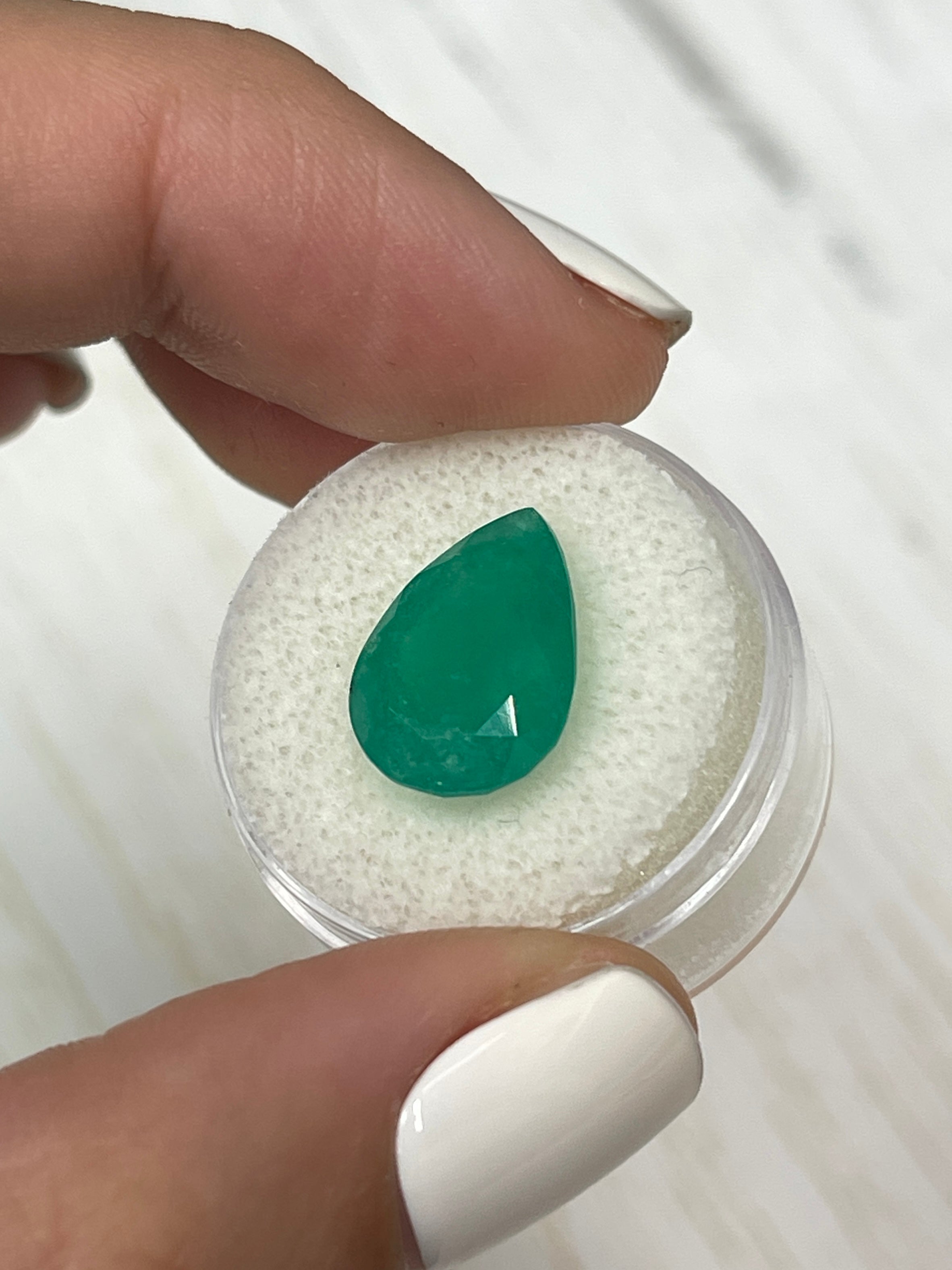 Forest-Grown Colombian Emerald - 6.59 Carats in a Pear Cut