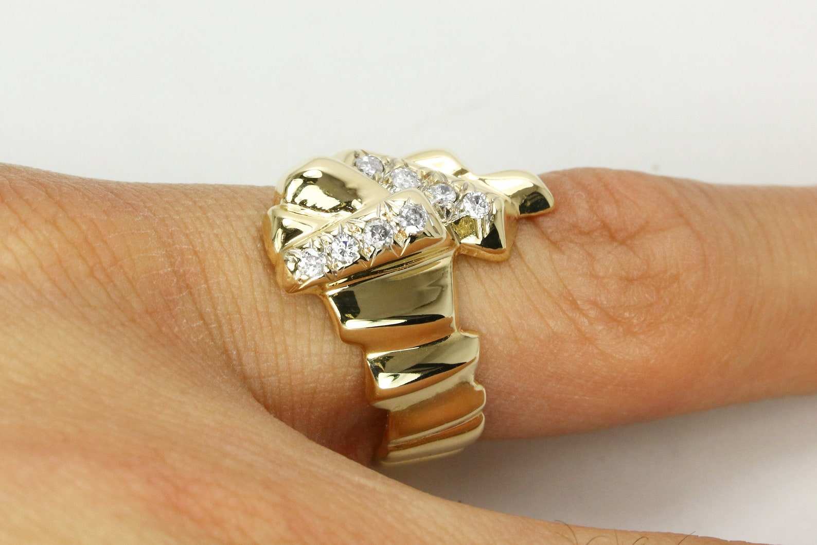 Everyday Ring, Diamond Everyday Ring, Big Gold Ring