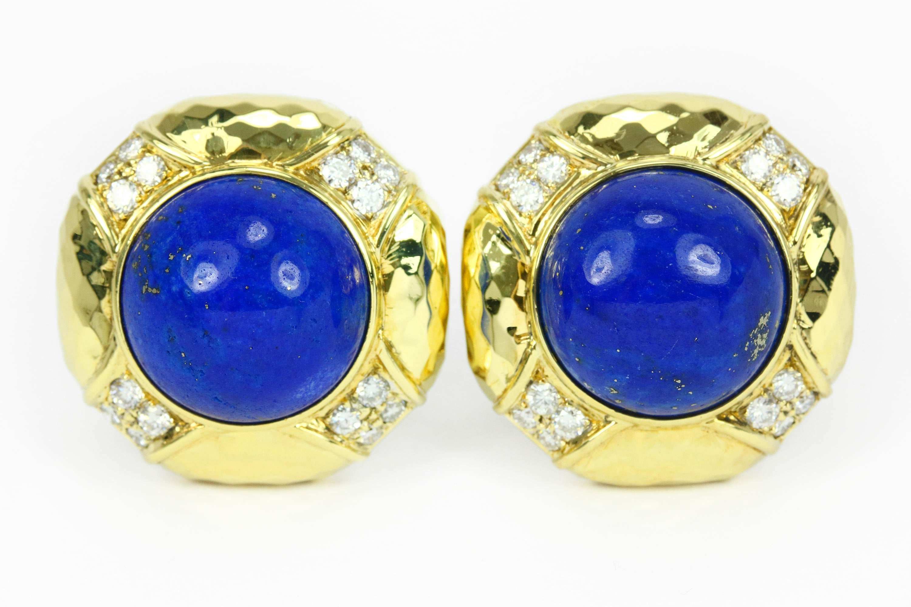 Orecchini a clip, orecchini a clip con lapislazzuli blu