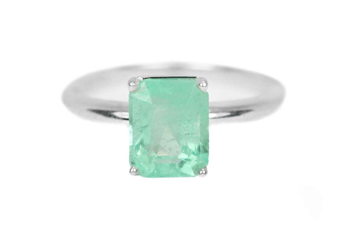 1.65cts Emerald Colombian Solitaire Engagement Ring