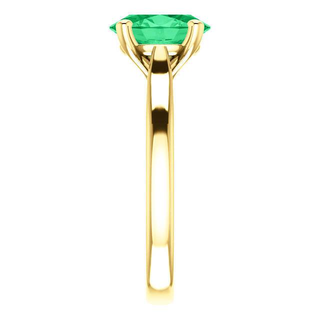 Emerald Oval Cut Solitaire Engagement