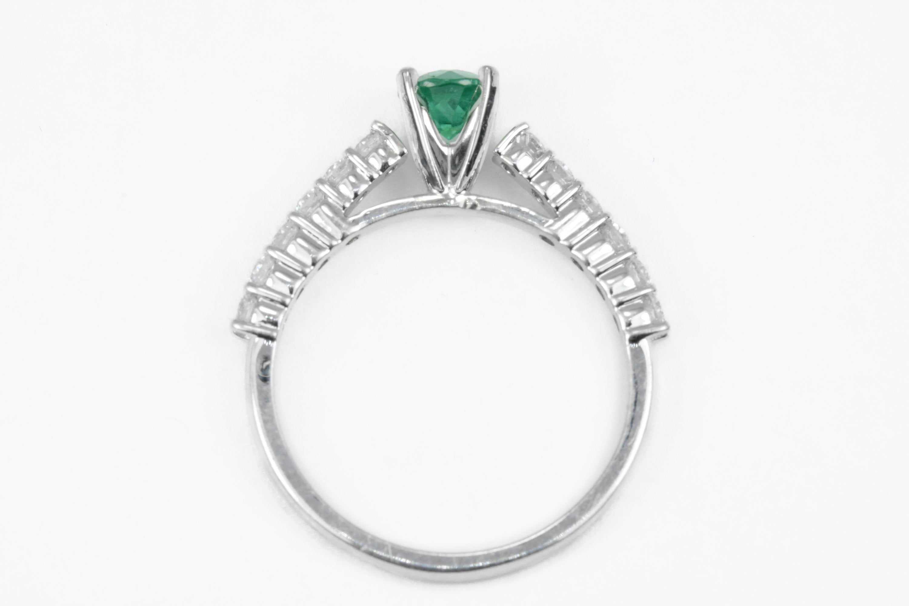 Radiant 14K Gold Ring with 1.15tcw Emerald & Diamond Accent - Timeless Charm