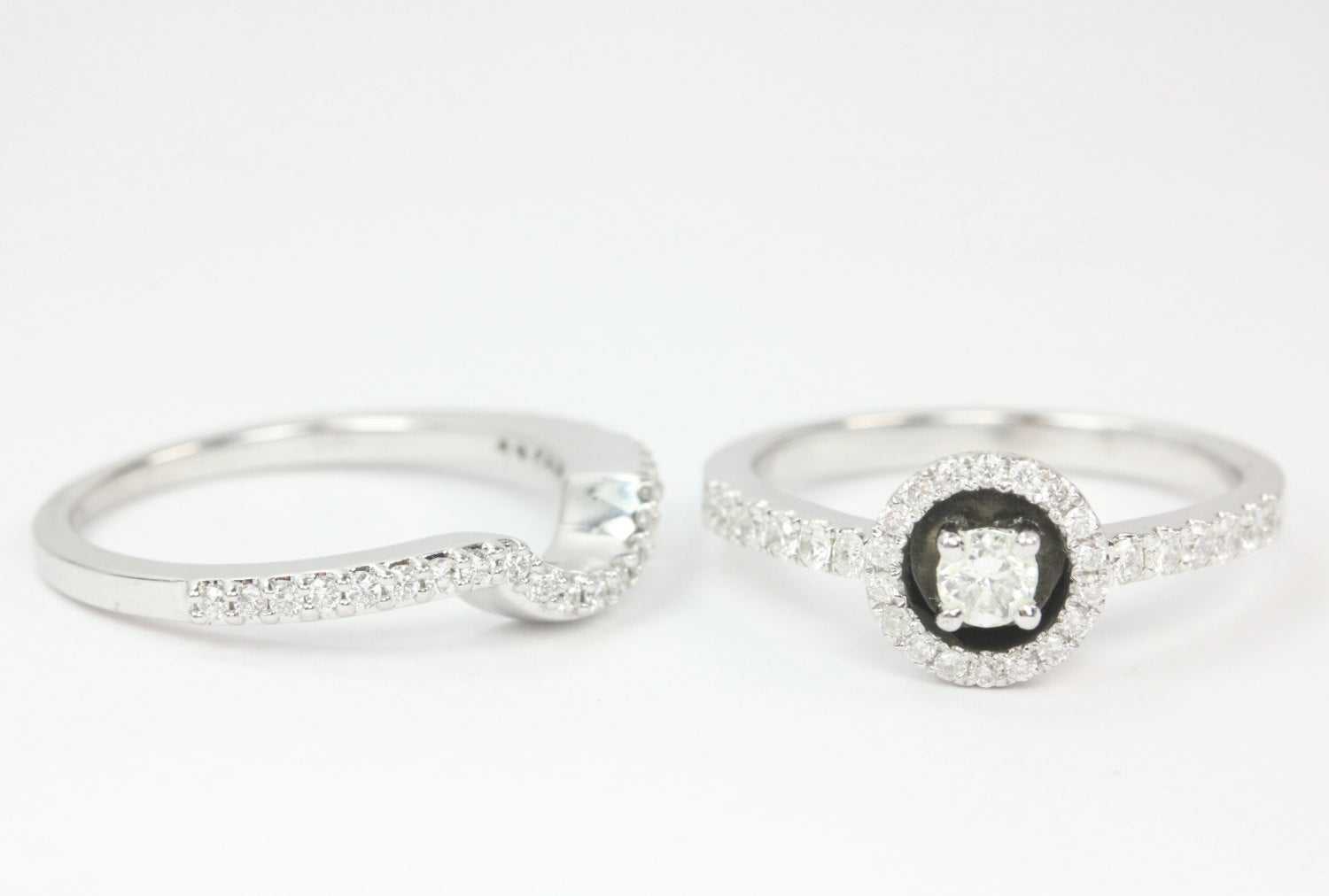 0.77tcw Modern Pave Diamond Engagement Ring 14K