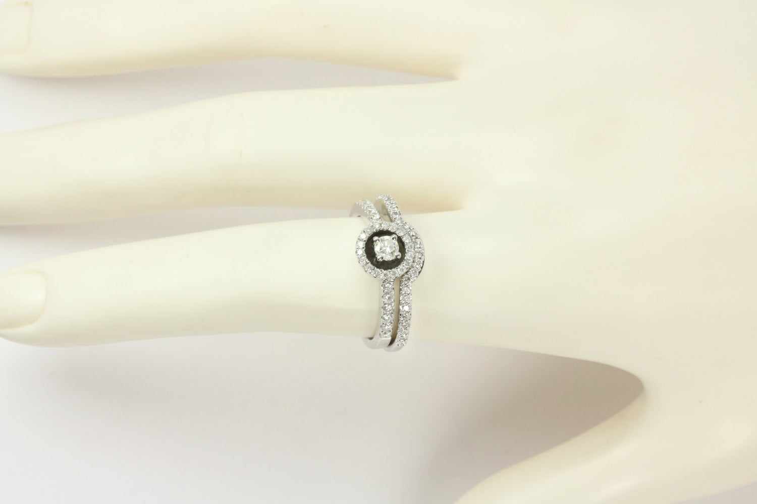 0.77tcw Modern Pave Diamond Engagement Ring 14K