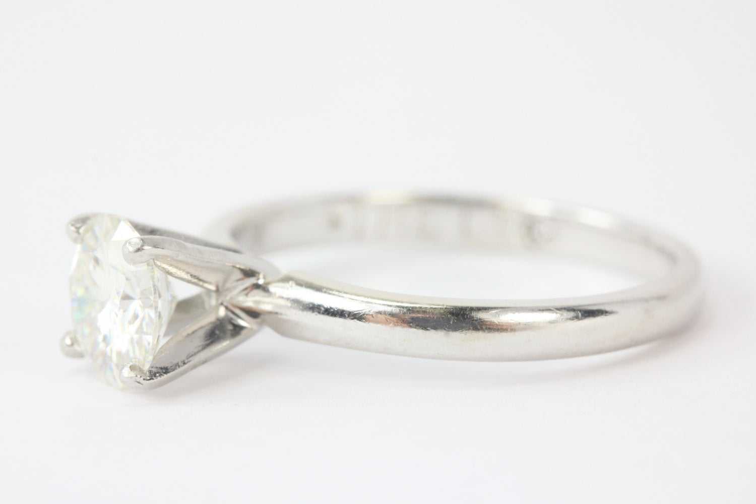 1.0 Carat Diamond Solitaire Engagement Ring Platinum & Gold