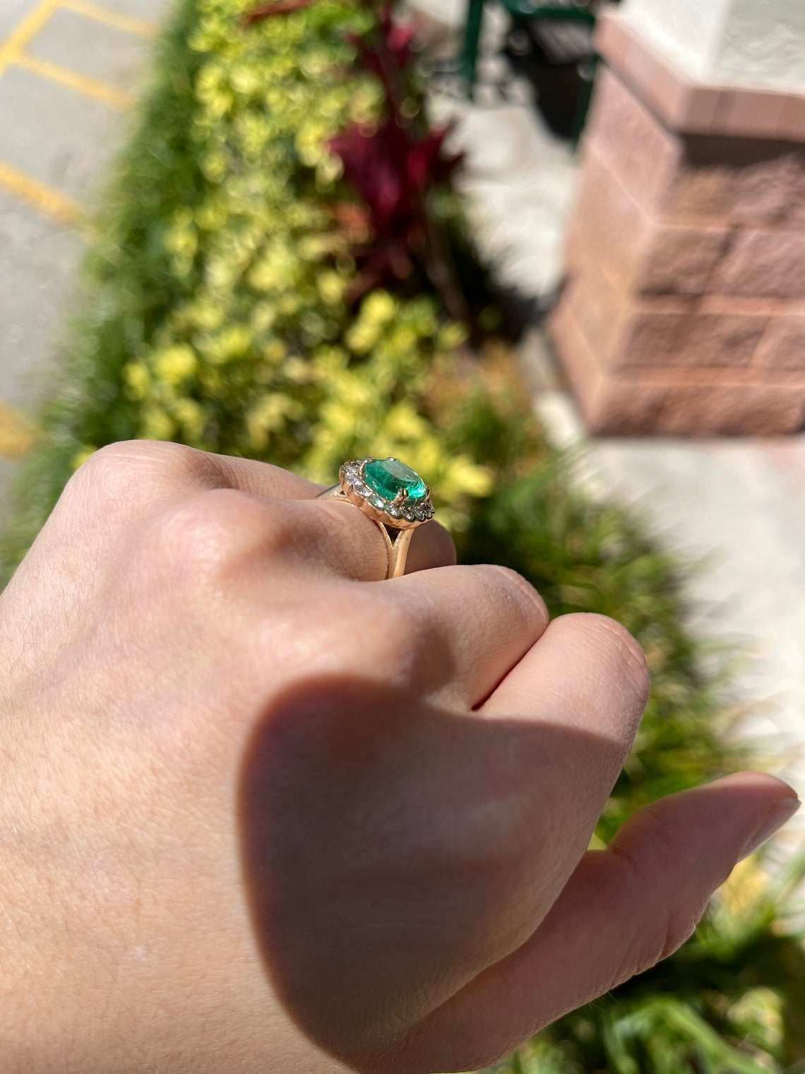 5.15tcw 18K Top quality Oval Colombian Emerald & Diamond Halo Statement Ring - JR Colombian Emeralds