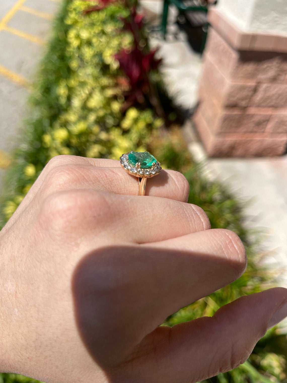 5.15tcw 18K Top quality Oval Colombian Emerald & Diamond Halo Statement Ring - JR Colombian Emeralds