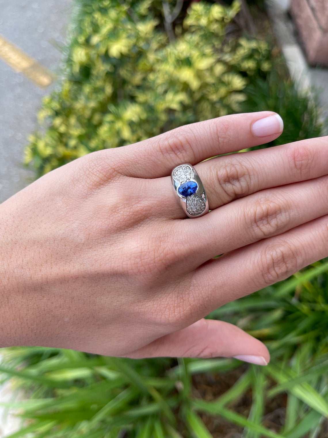 1.70tcw Natural Tanzanite & Diamond Band 14K