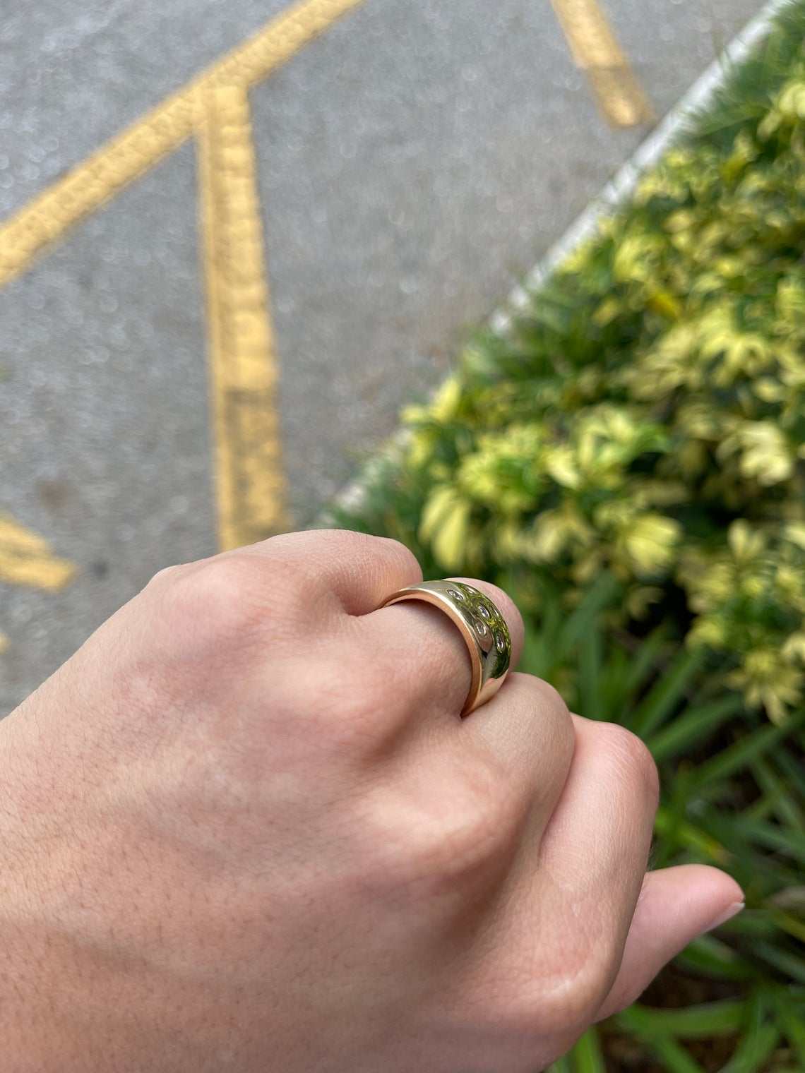 0.50tcw 14K Unisex Wide 14.5MM Diamond Band Gold