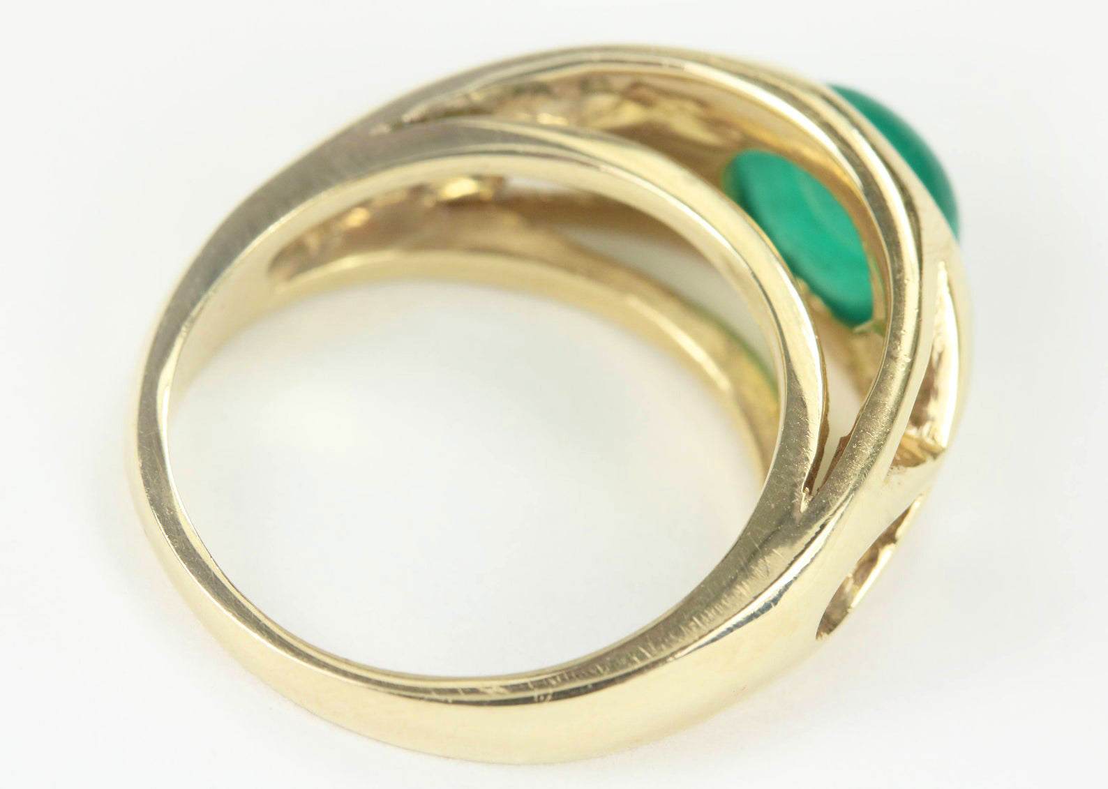 2.0 Carat Natural Green Emerald Oval Cabochon Gold Men's Ring