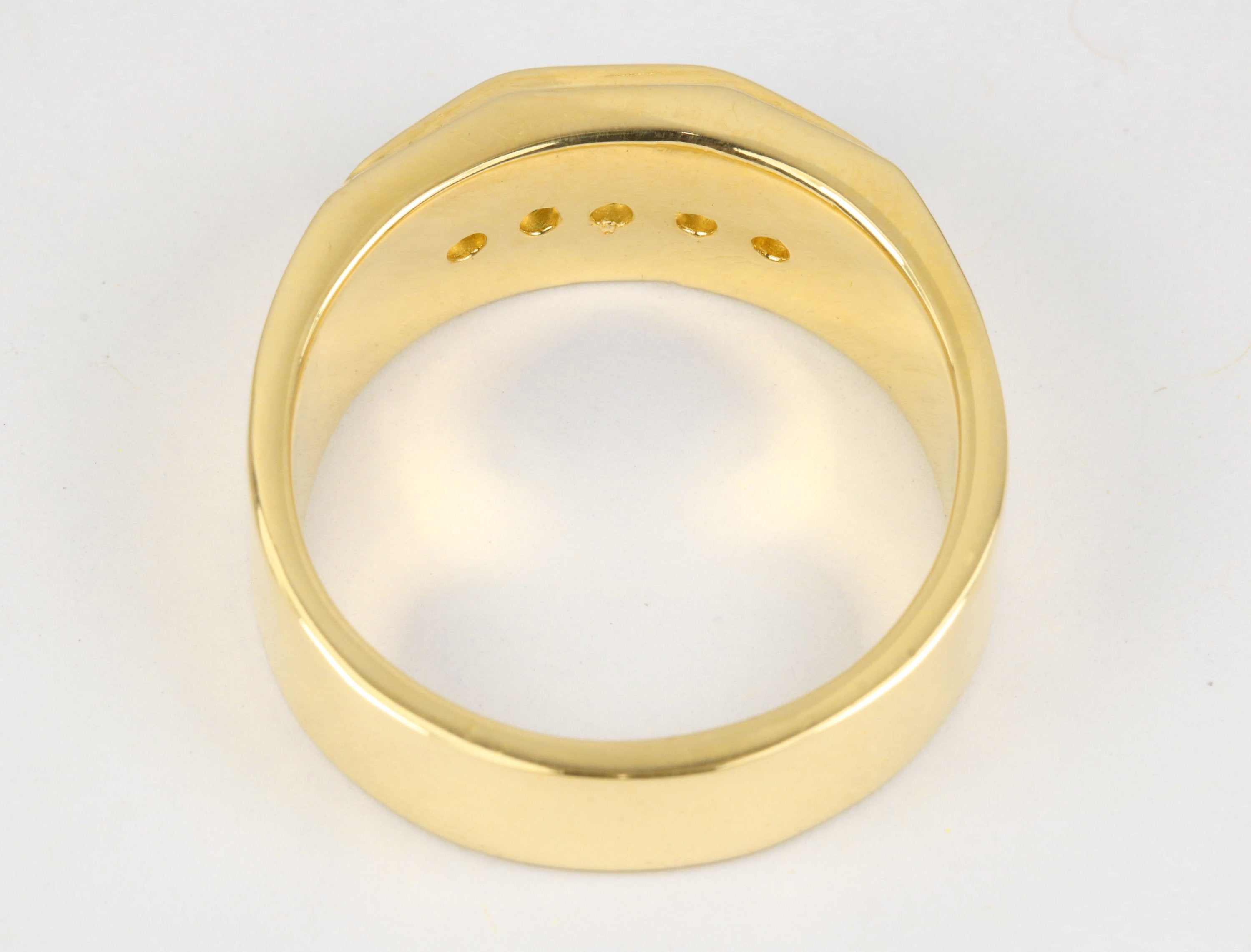 1.50tcw Channel Set Men's Emerald Wedding Band Yellow Gold 14K