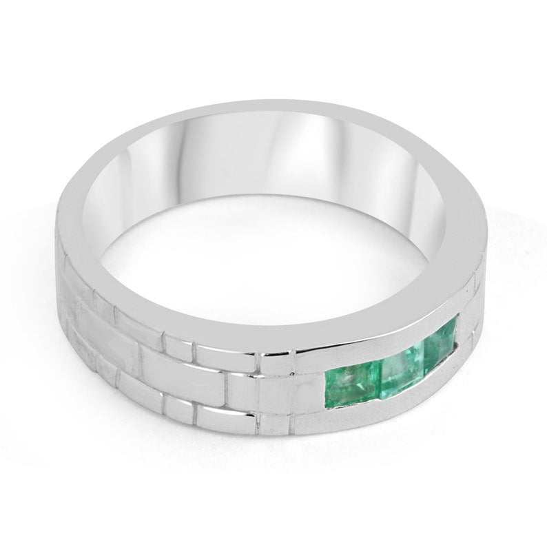 Mans Three Stone Bezel Set