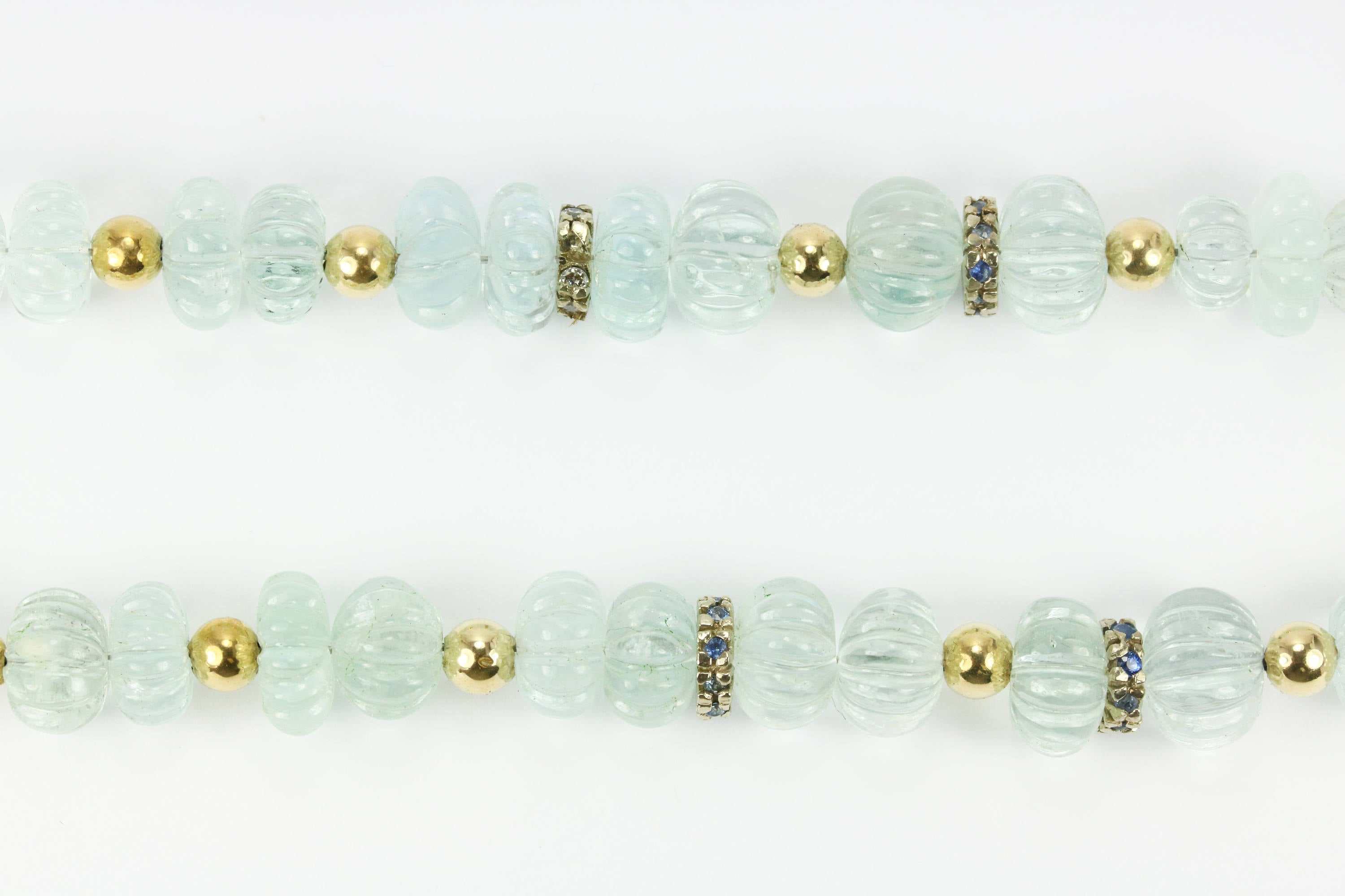 Aquamarine & Sapphire Necklace