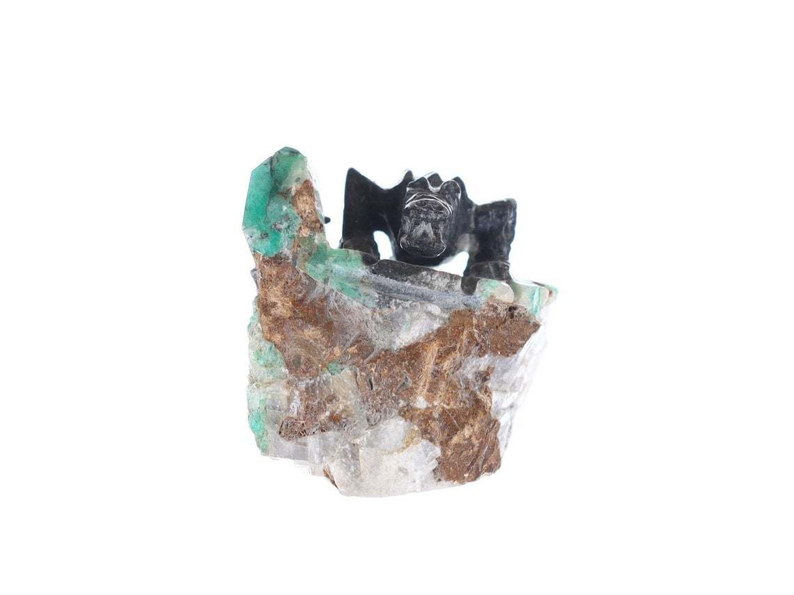 Colombian Emerald Alligator Rough Crystal Sculpture