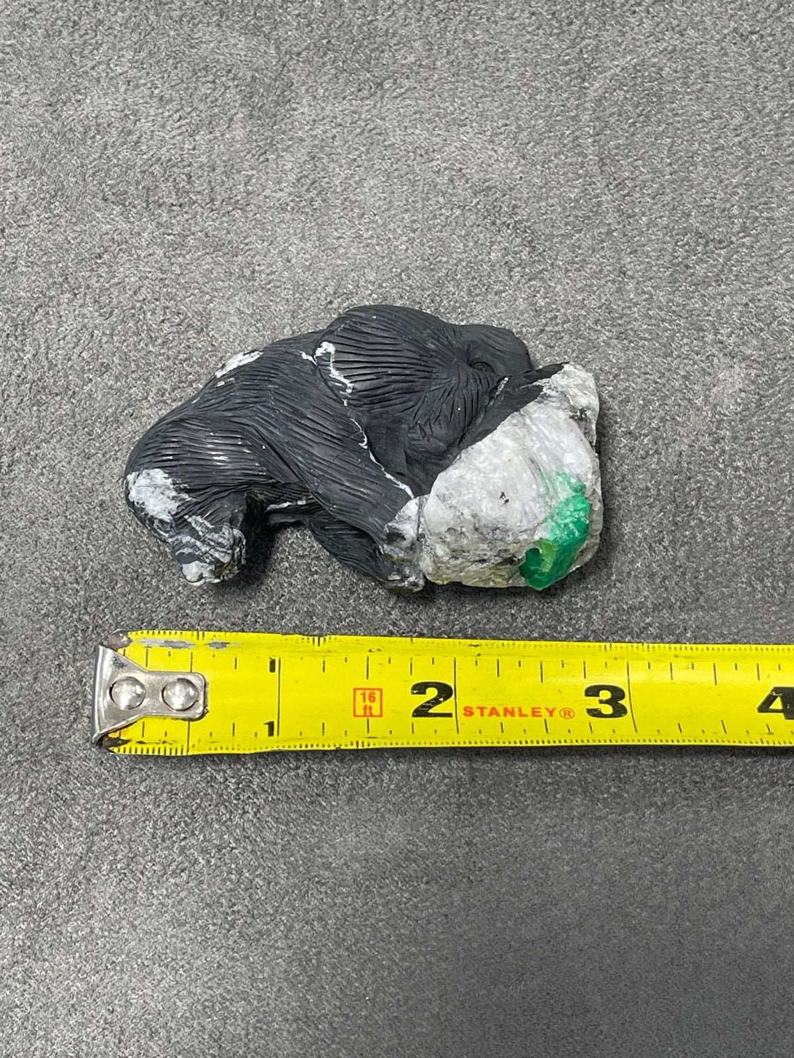 Colombian Emerald Dog Rough Crystal Sculpture