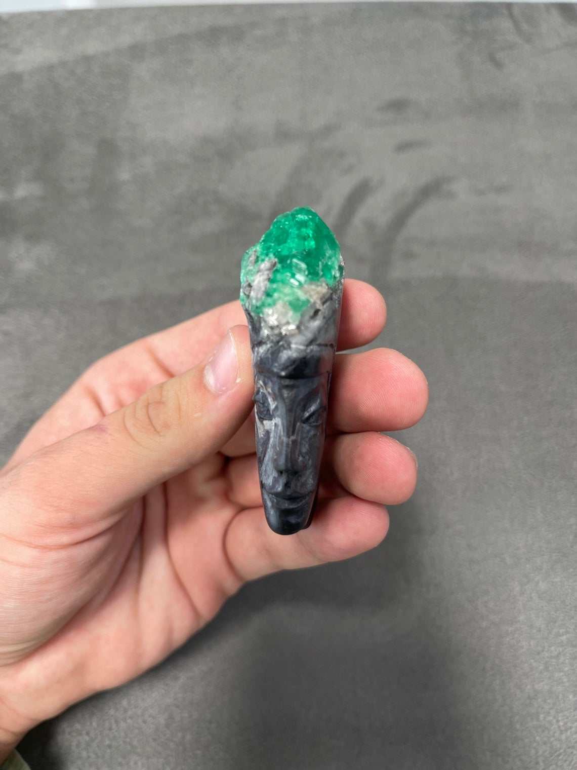 Emerald Egyptian Goddess Rough Crystal Sculpture