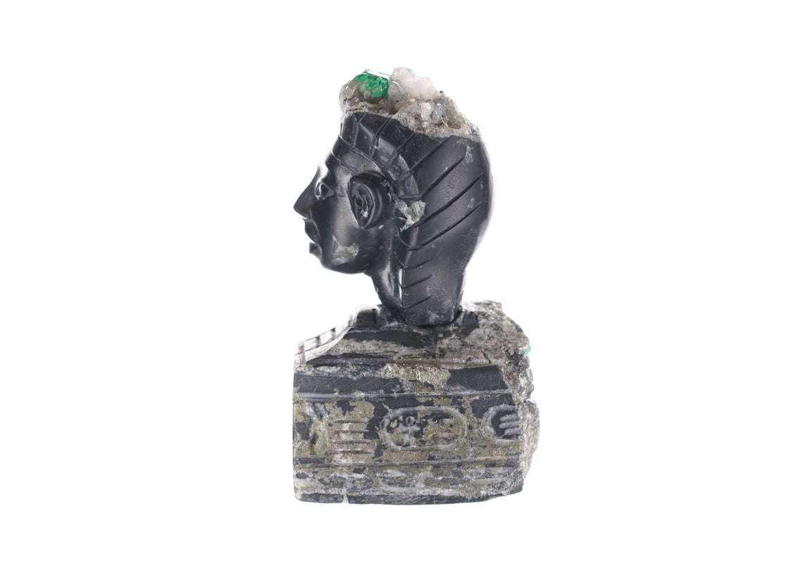 Colombian Emerald Egyptian Rough Crystal Sculpture