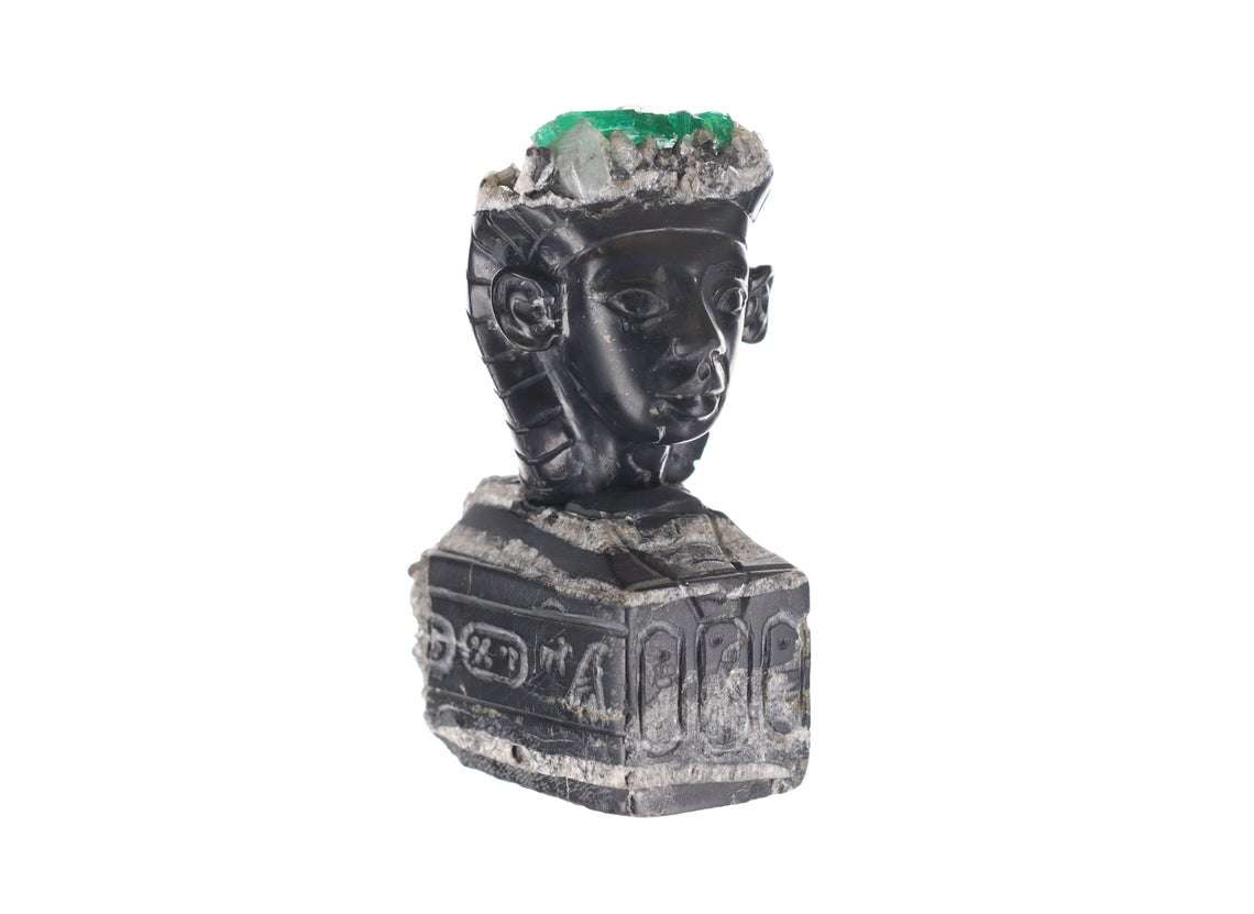 Colombian Emerald Egyptian Rough Crystal Sculpture