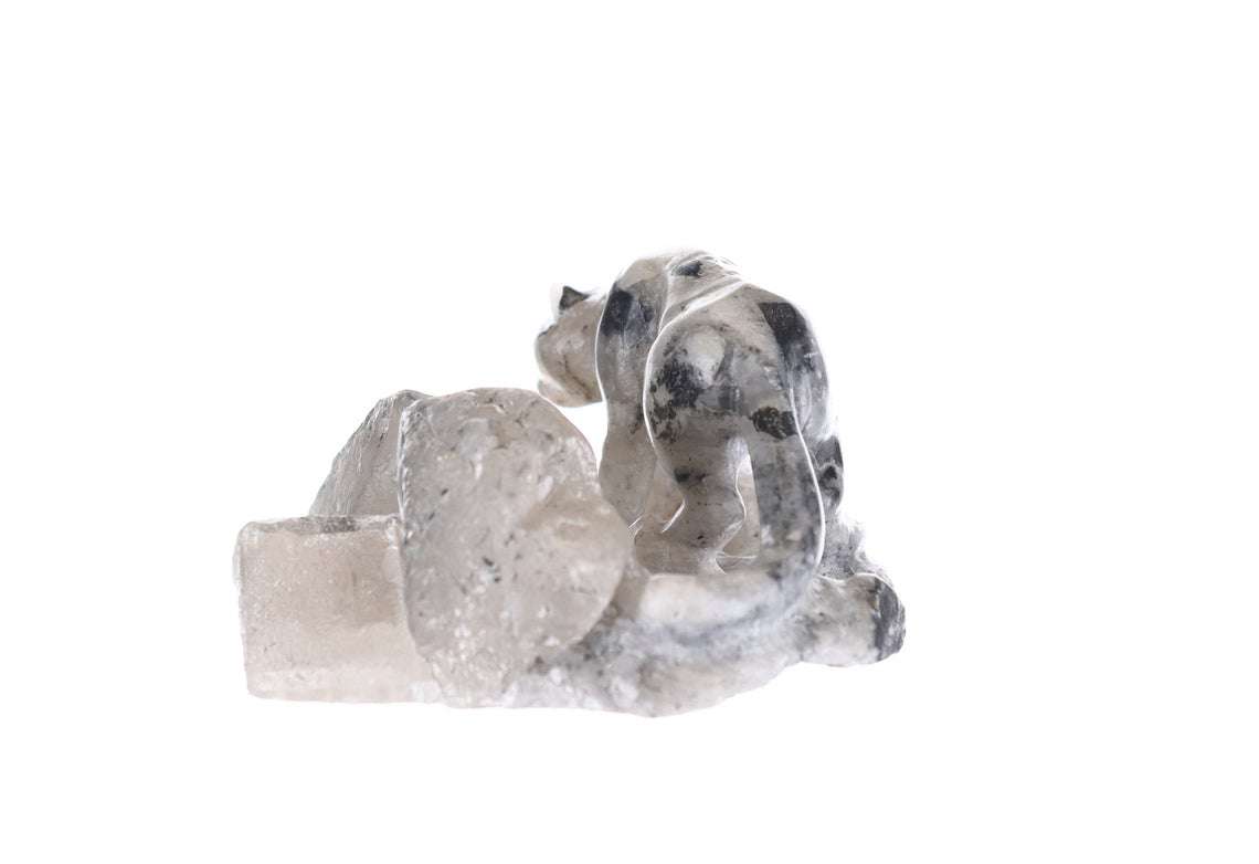 Colombian Emerald Panther Rough Crystal Sculpture