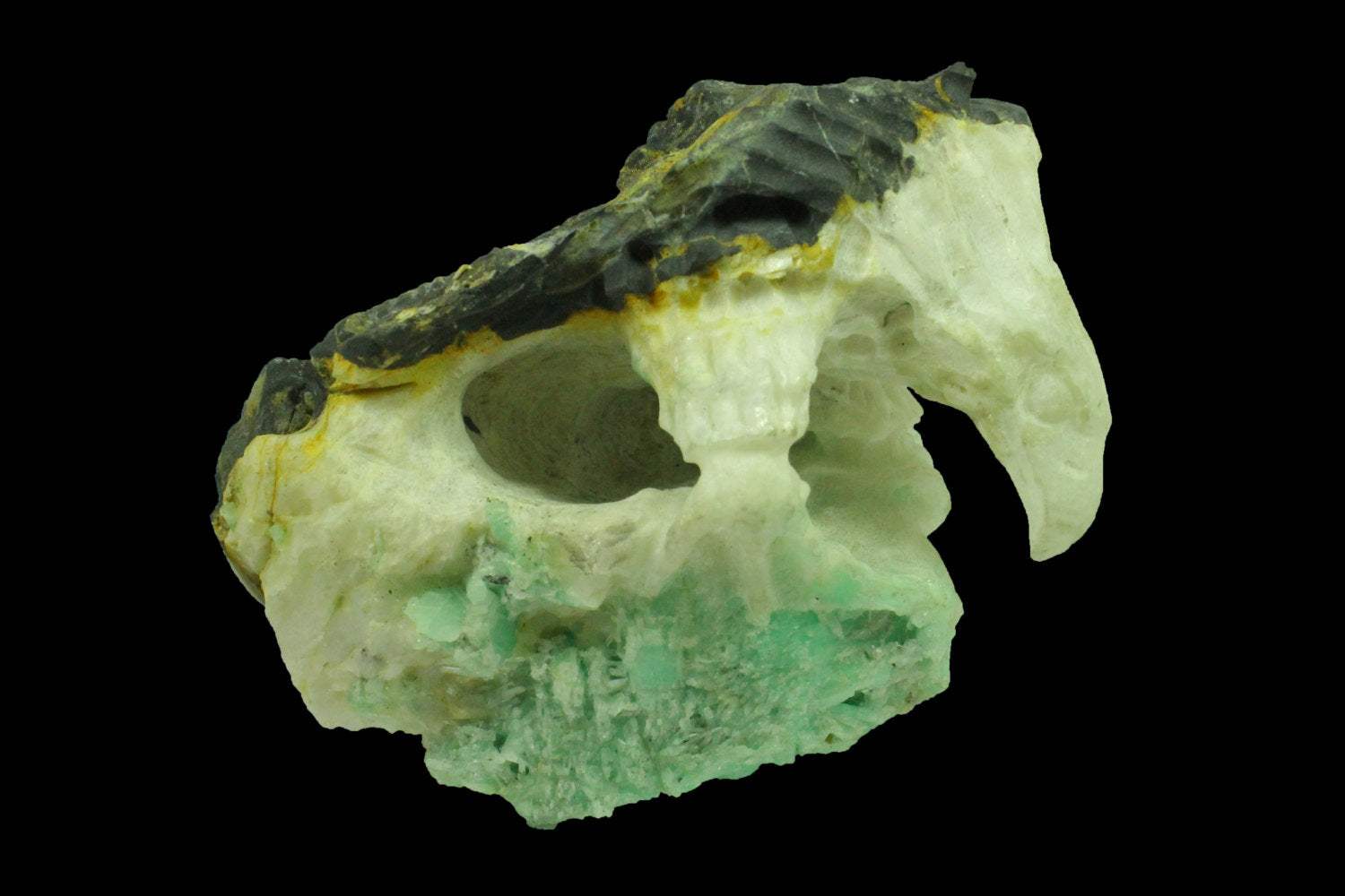 Majestic Colombian Emerald Eagle Carved Sculpture